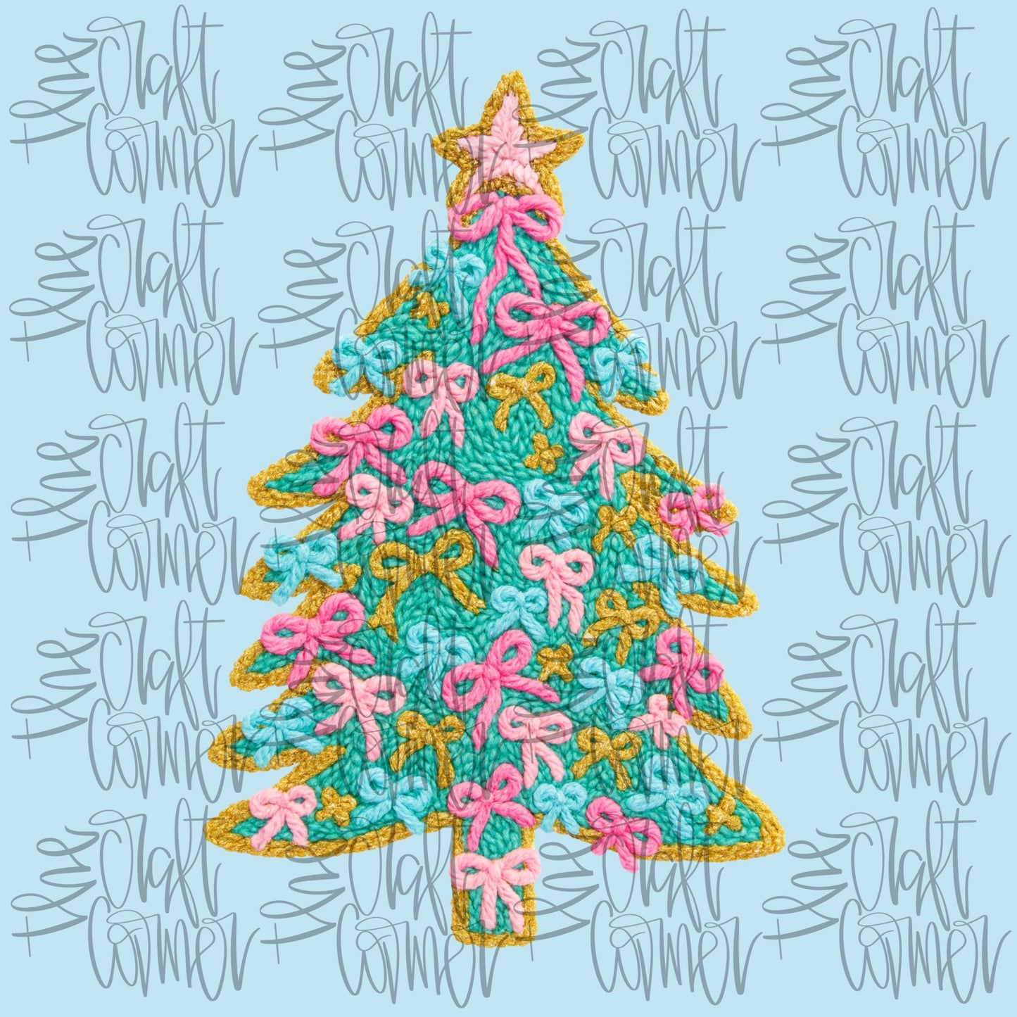 Christmas Tree Coquette PNG, Merry Christmas PNG, Faux Yarn PNG, Christmas Realistic Yarn Png, Holiday Png, Trendy Png, Preppy Png, Bow Png