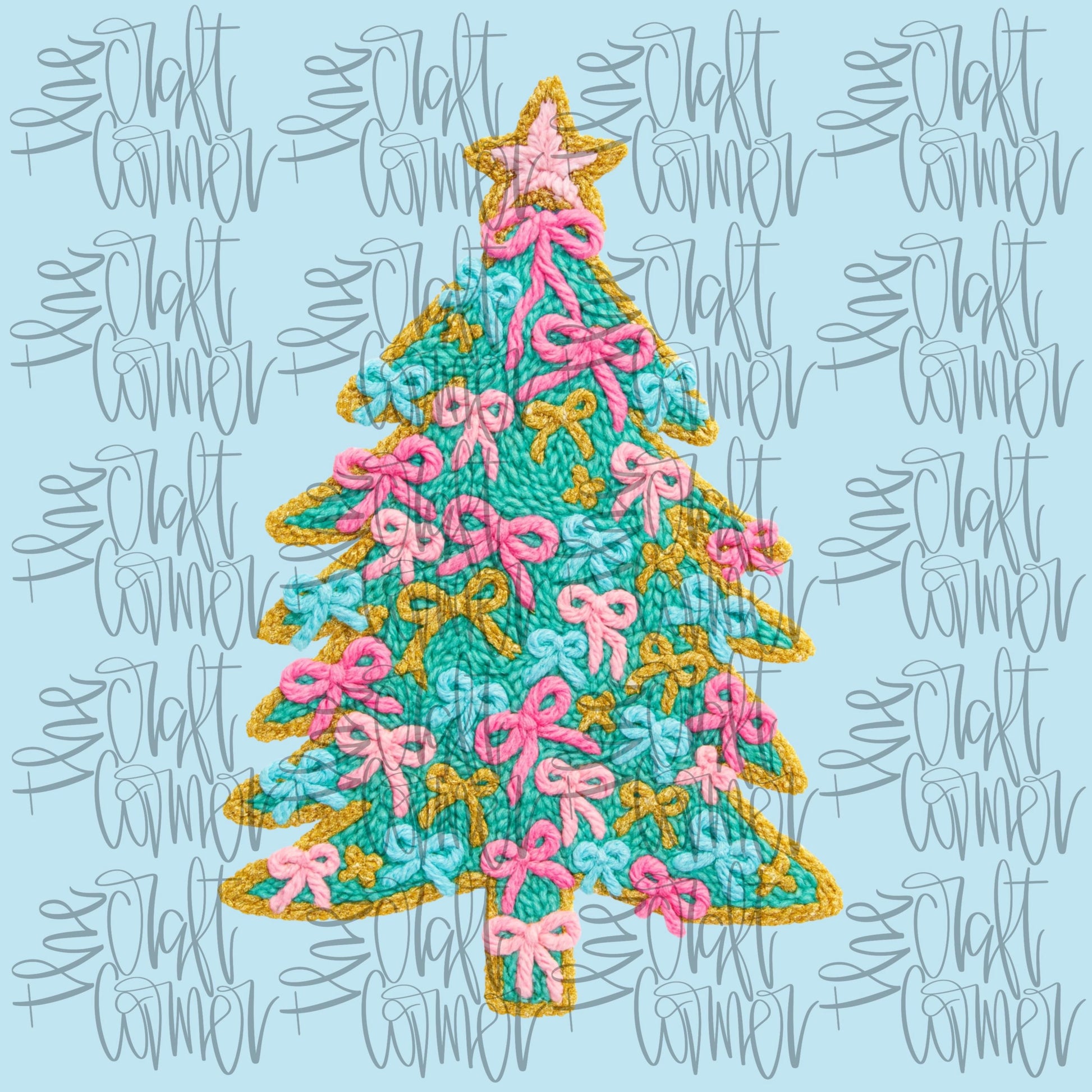 Christmas Tree Coquette PNG, Merry Christmas PNG, Faux Yarn PNG, Christmas Realistic Yarn Png, Holiday Png, Trendy Png, Preppy Png, Bow Png