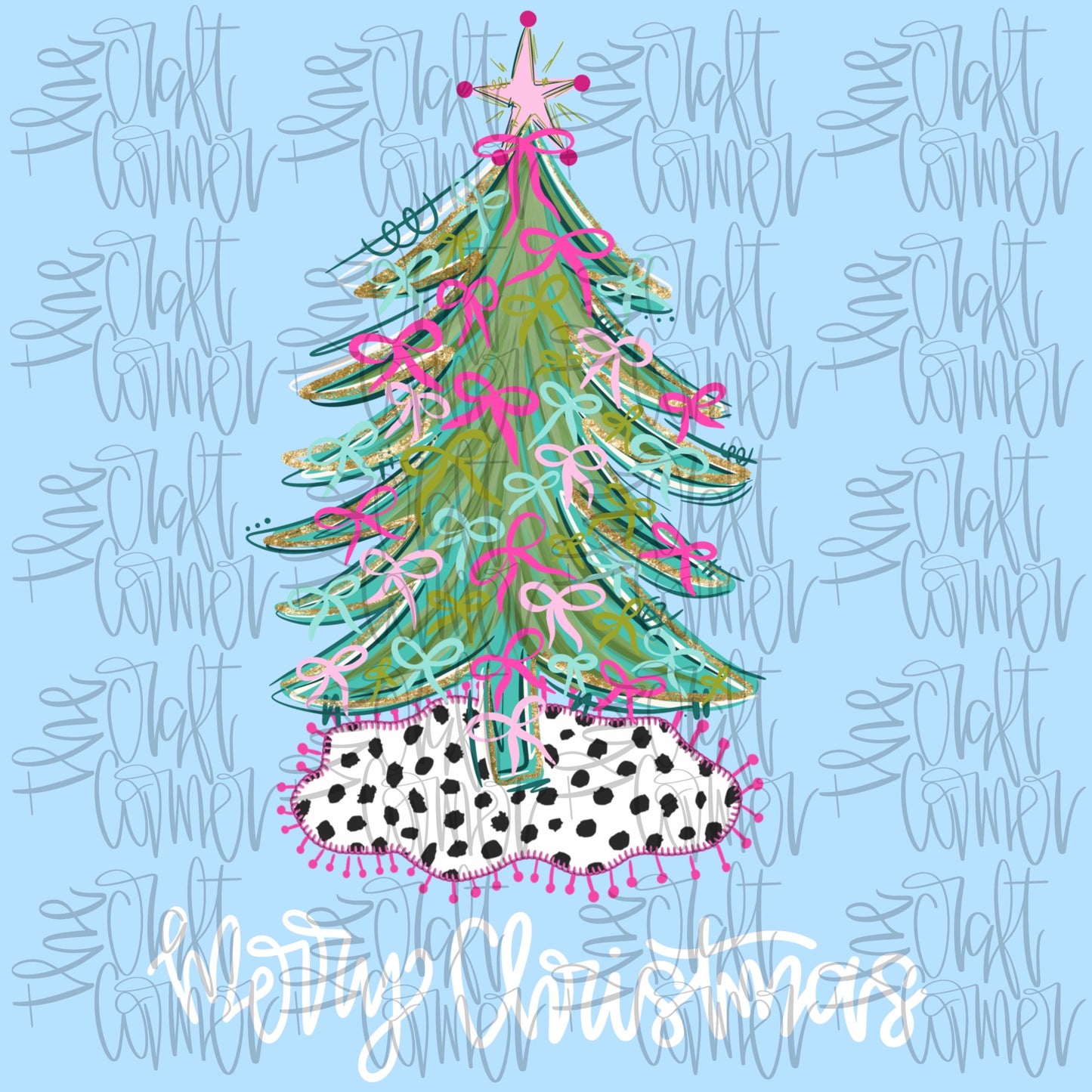 Christmas Tree PNG, Merry Christmas PNG, Holiday PNG, Trendy Png, Coquette Christmas Png, Stars Png, Faux Glitter Png, Preppy Christmas Png