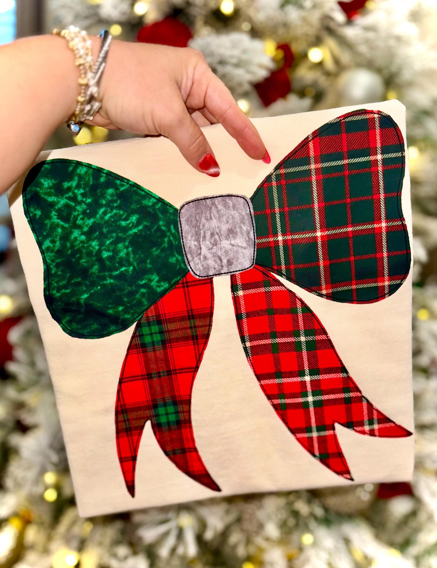 Christmas Bow PNG, Holiday Plaid Bow PNG, Coquette Christmas PNG, Velvet Fabric Png, Trendy Png, Preppy Png, Girly Png, Merry Christmas Png
