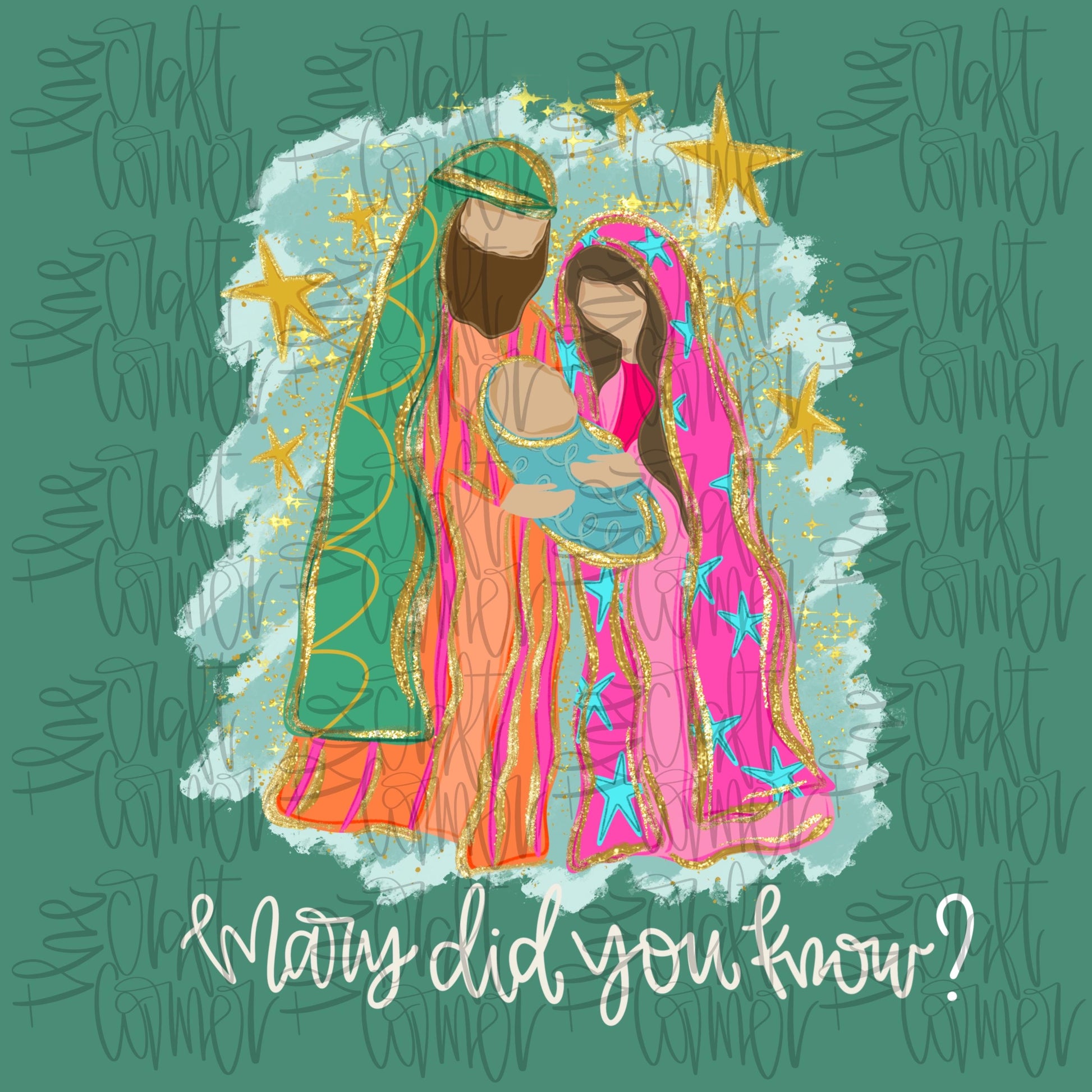 Mary Did You Know PNG, Christmas PNG, Baby Jesus PNG, Manger Png, Holiday Png, Merry Christmas Png, Whimsical Png, Faux Gold Png, Trendy Png