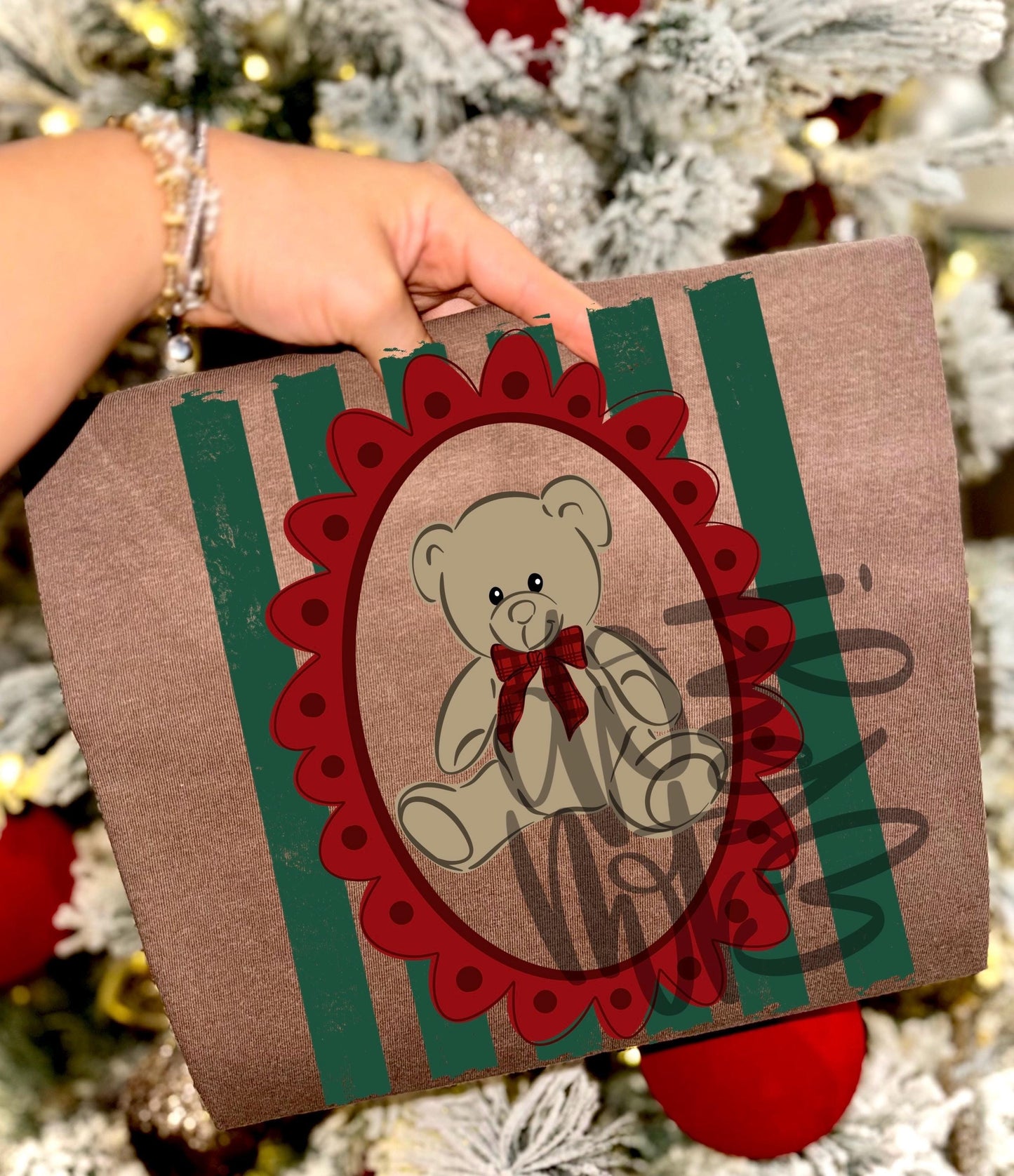 Christmas Bear PNG, Holiday Plaid PNG, Vintage Christmas PNG, Preppy Png, Trending Png, Vintage Coquette Png, Whimsical Png, Merry Christmas