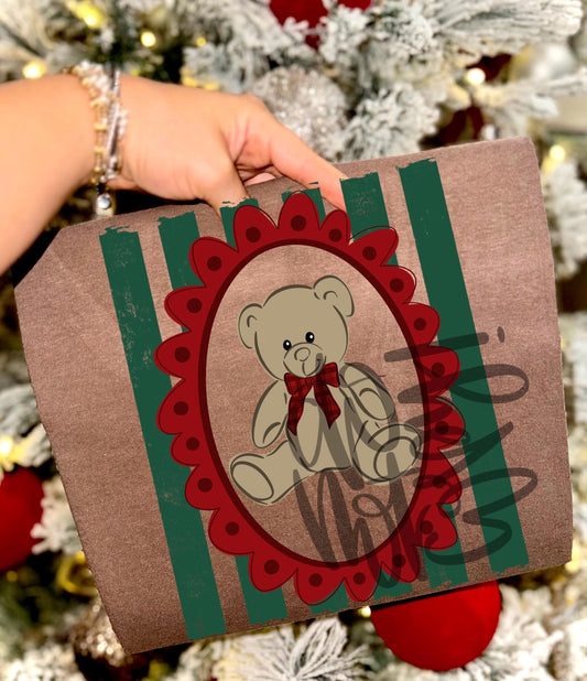 Christmas Bear PNG, Holiday Plaid PNG, Vintage Christmas PNG, Preppy Png, Trending Png, Vintage Coquette Png, Whimsical Png, Merry Christmas