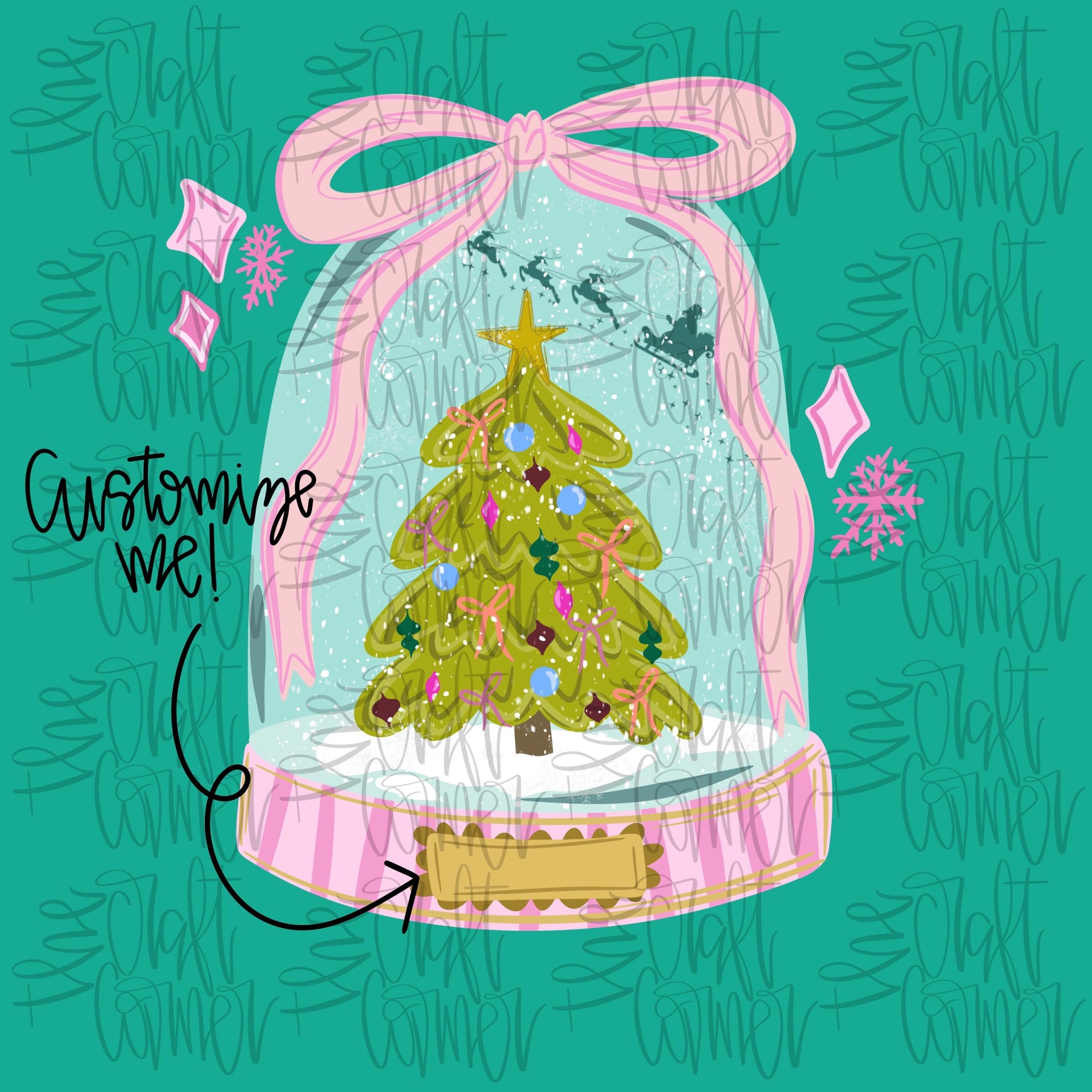 Snow Globe PNG, Merry Christmas PNG, Santa PNG, Customizable Png, Holiday Png, Preppy Png, Whimsical Png, Winter Wonderland Png, Trendy Png