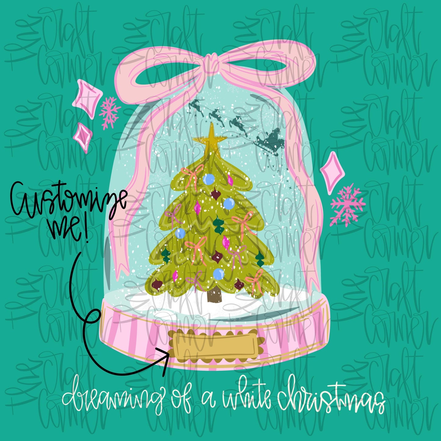 Snow Globe PNG, Merry Christmas PNG, Santa PNG, Customizable Png, Holiday Png, Preppy Png, Whimsical Png, Winter Wonderland Png, Trendy Png