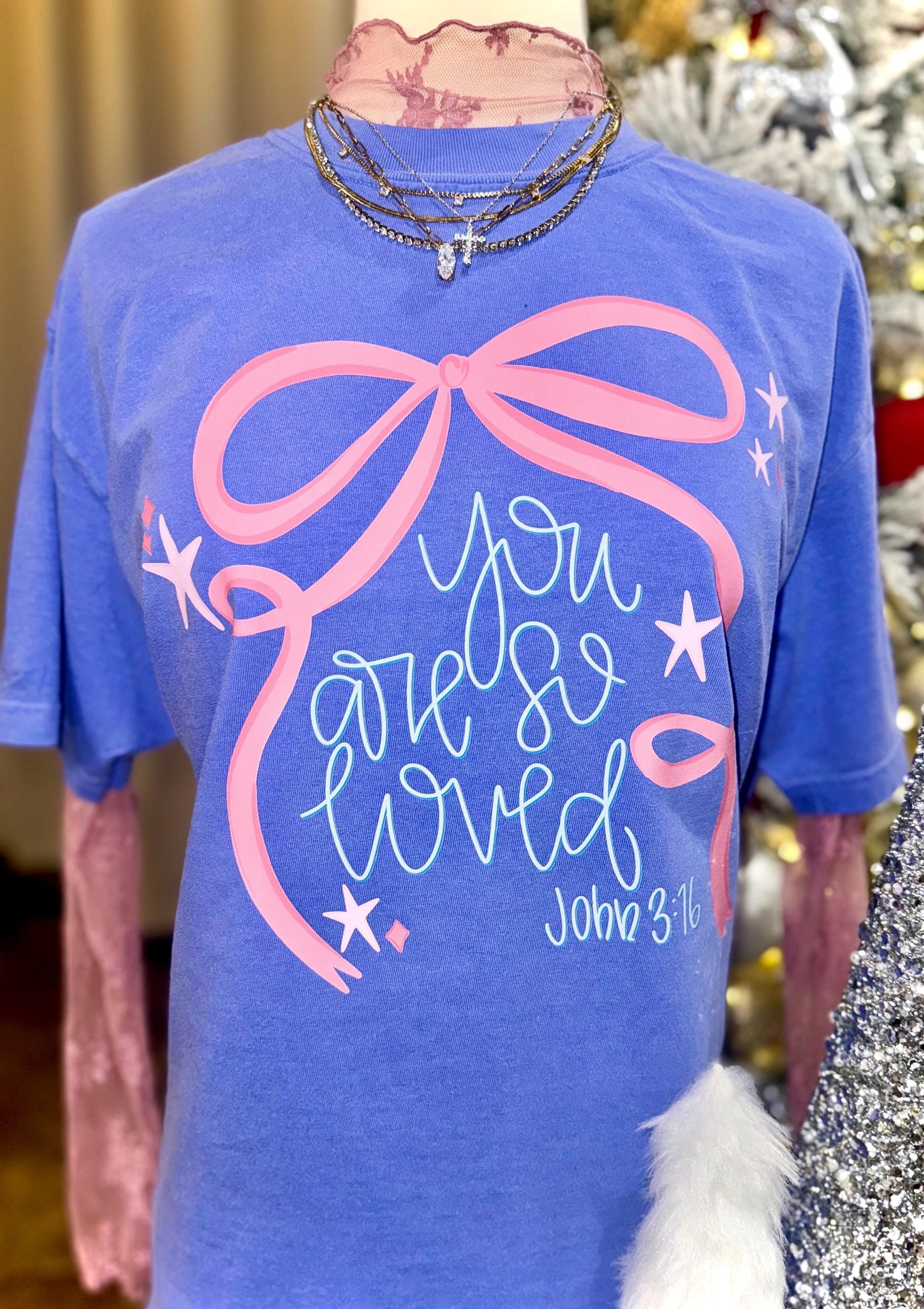 You Are So Loved PNG, John 3:16 PNG, Religious PNG, Girly Png, Trendy Png, Coquette Png, Ribbon Png, Religious Coquette Png, Valentines Png