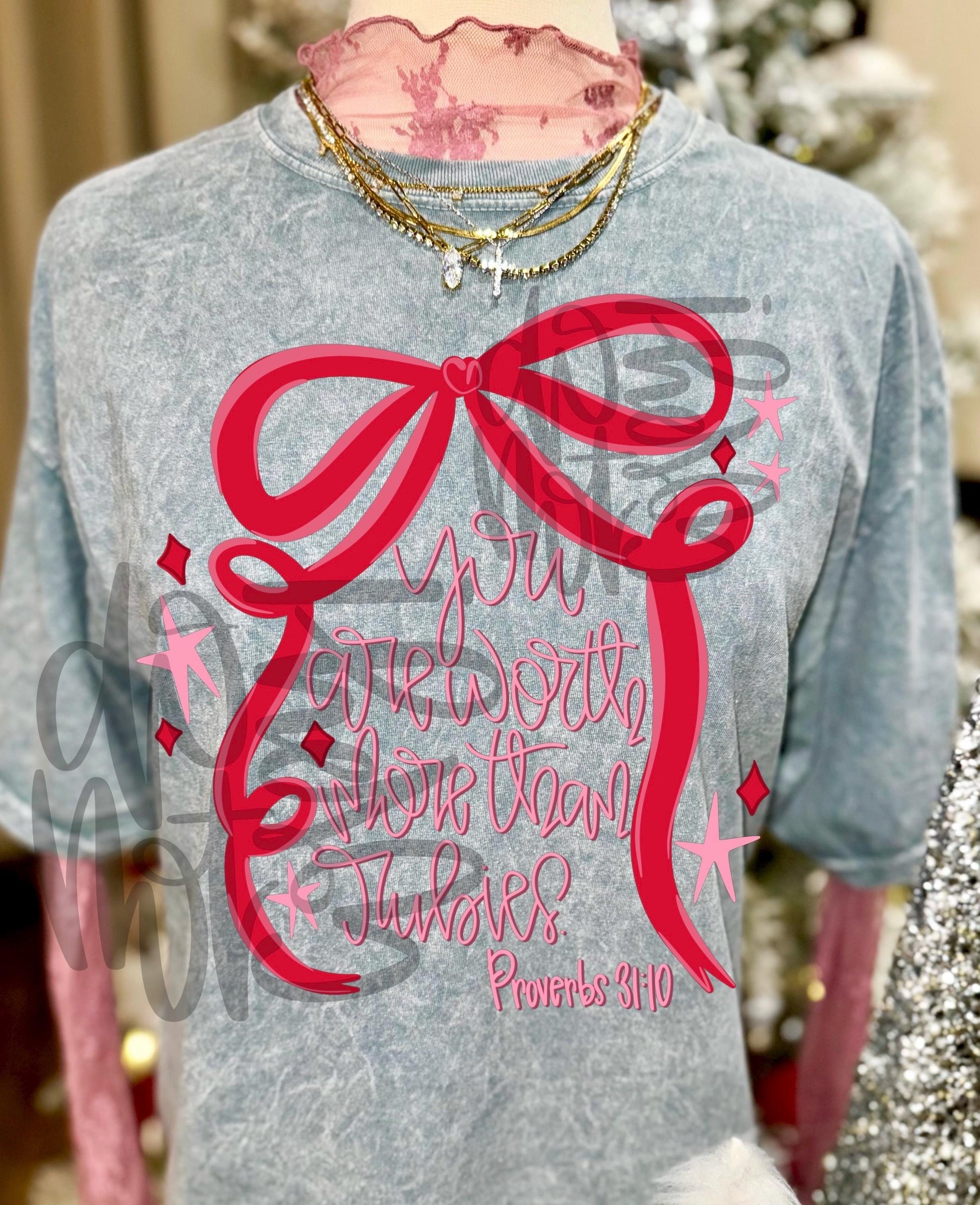 You Are Worth More Than Rubies PNG, Coquette PNG, Religious PNG, Proverbs 31:10 Png, Preppy Png, Girly Png, Trendy Png, Bows Png, Valentines