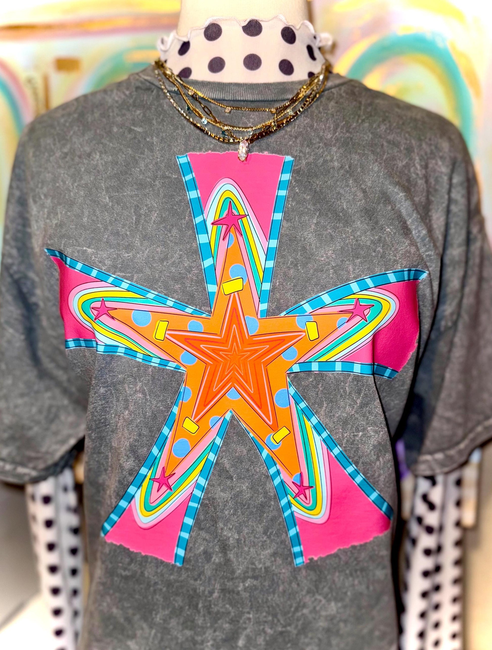 Big Star PNG, Colorful PNG, Boutique PNG, Girly Png, Preppy Png, Hand Drawn Art Png, Bright Png, Neon Png, Casual Png