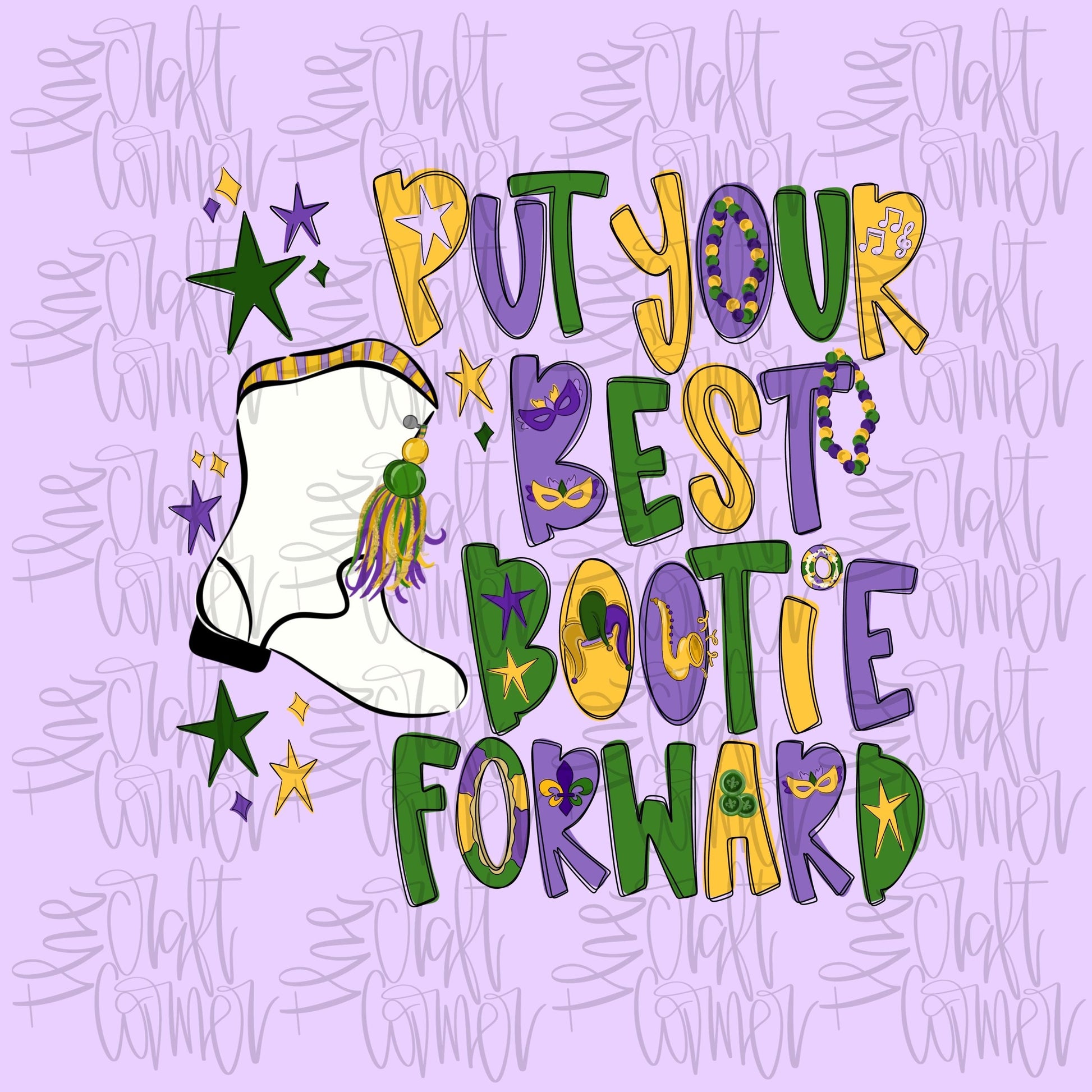 Mardi Gras PNG, Mardi Gras Bootie PNG, Mardi Gras Beads PNG, Festive Season Png, Parade Png, Krewe Png, King Cake Png, Coquette Png, Doodle
