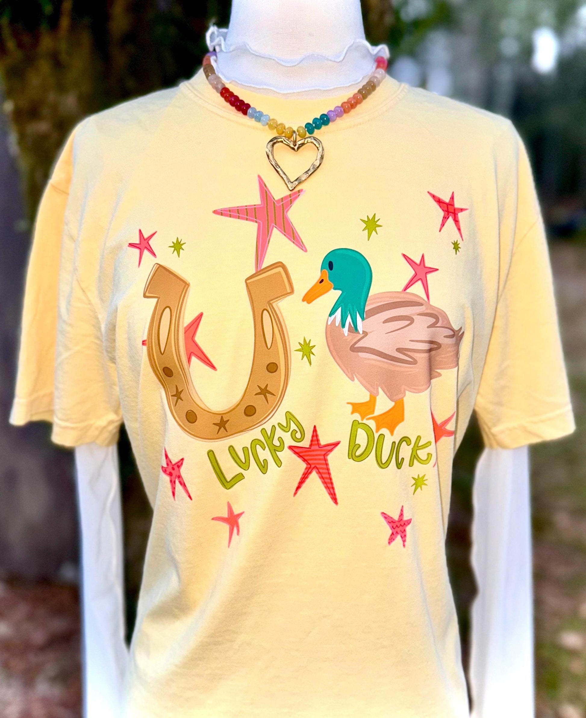 Lucky Duck PNG, Preppy Png, Duck PNG, Graphic Tee Png, Trendy Png, Girly Png, Boutique Png, Hand Drawn Png, Preppy Stars Png, Lucky Png
