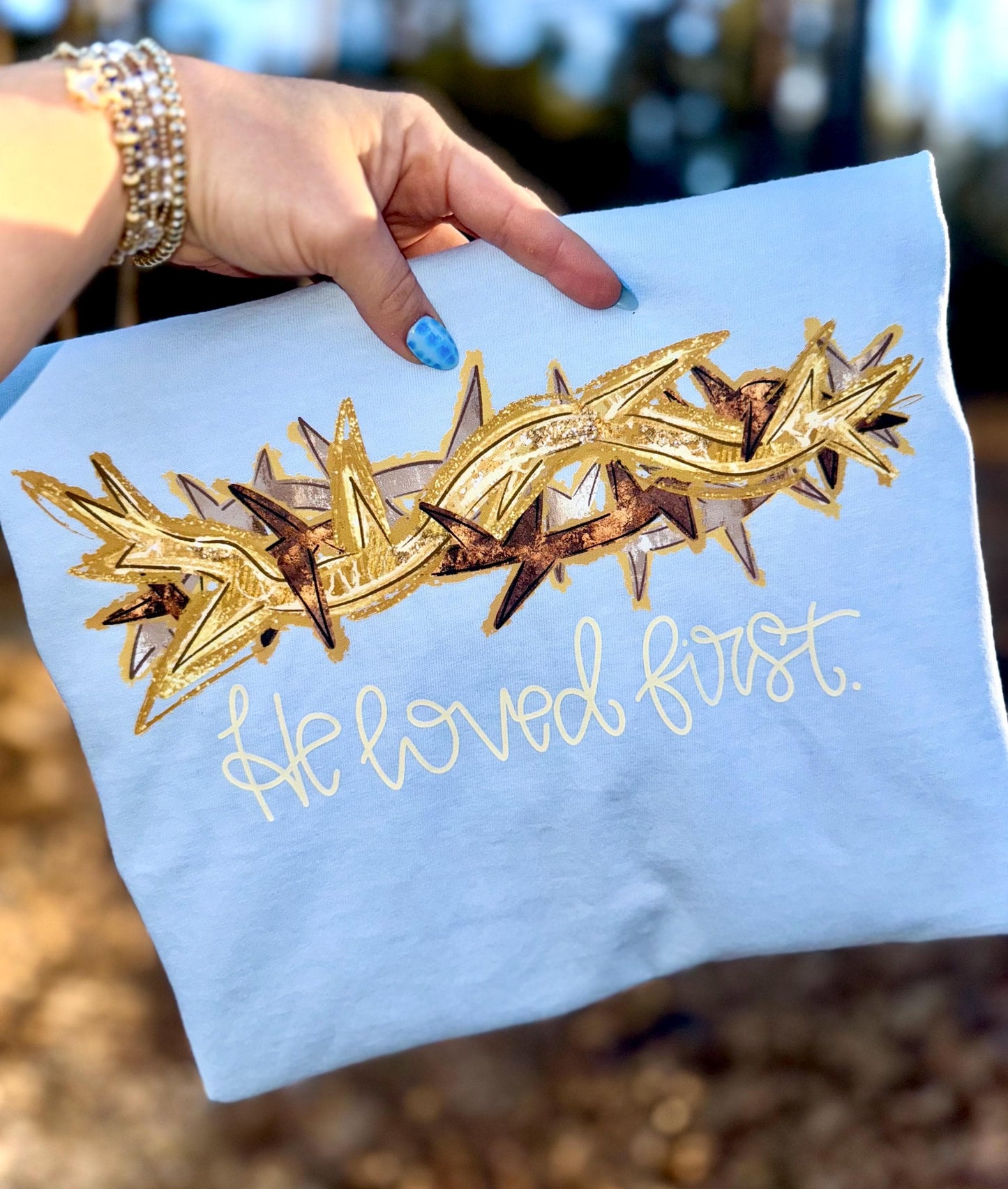 He Loved First PNG, Religious PNG, Jesus PNG, Crown Of Thorn Png, Preppy Art Png, Trendy Png, Crown Png, Faux Glitter Png, Easter Png, V Day