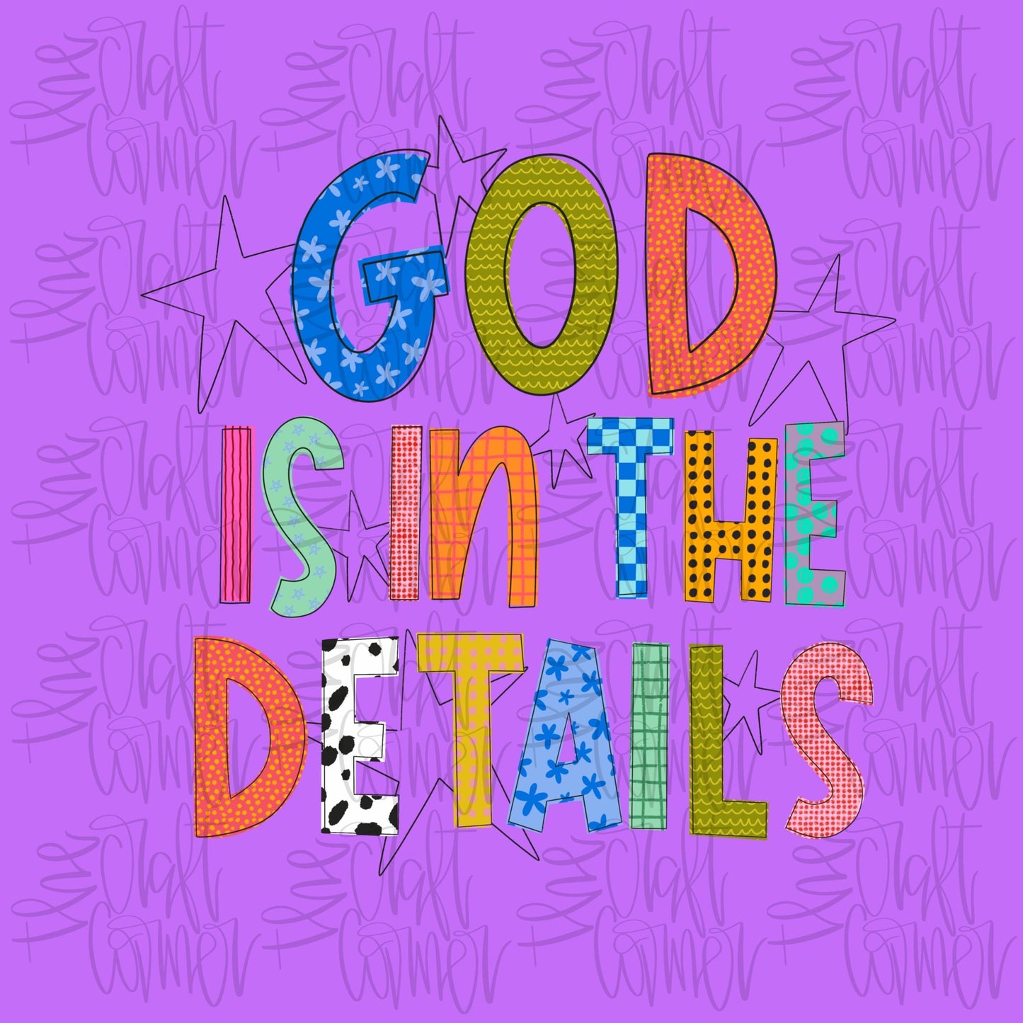 God Is In The Details PNG, Doodle PNG, Religious PNG, Graphic Tee Png, Stars Png, God Png, Preppy Png, Trendy Png, Hand Lettered Png