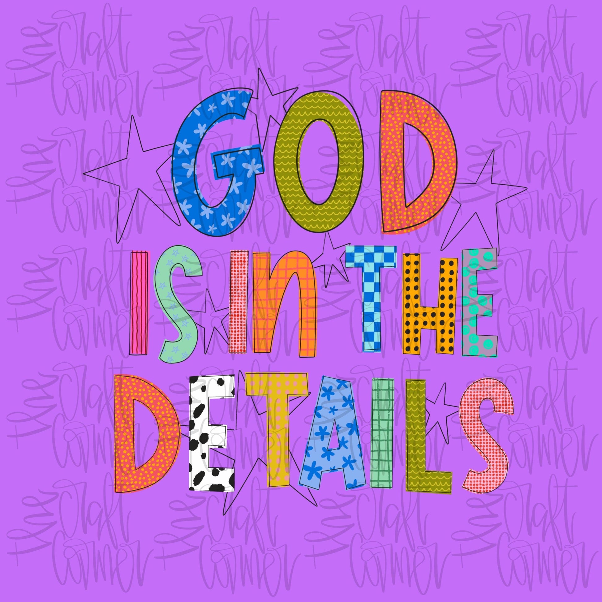 God Is In The Details PNG, Doodle PNG, Religious PNG, Graphic Tee Png, Stars Png, God Png, Preppy Png, Trendy Png, Hand Lettered Png