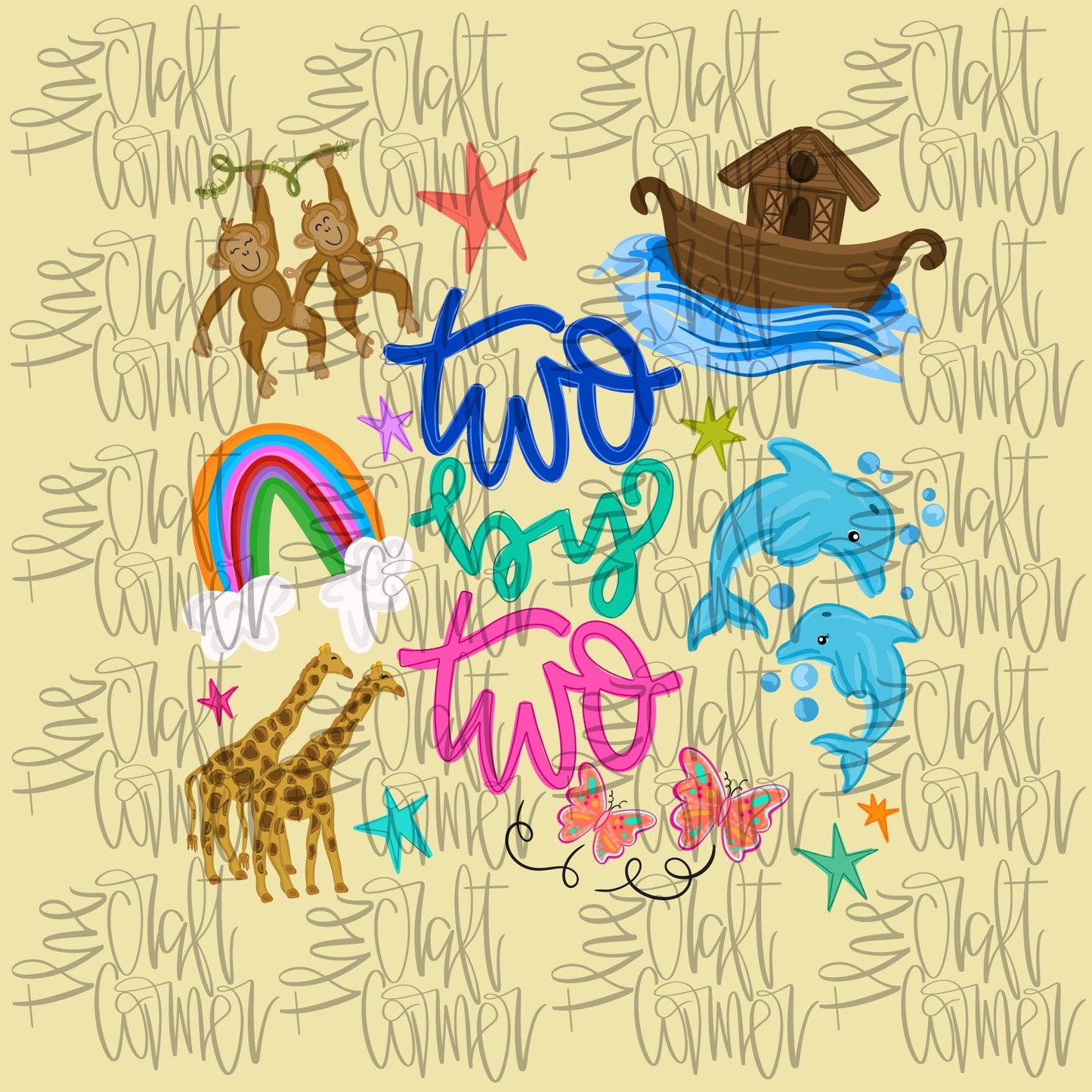Noah’s Ark PNG, Two By Two PNG, Noah PNg, Gods Promises Png, Religious Png, Jesus Png, Bible Story Png, Doodle Png, Mommy and Me Png