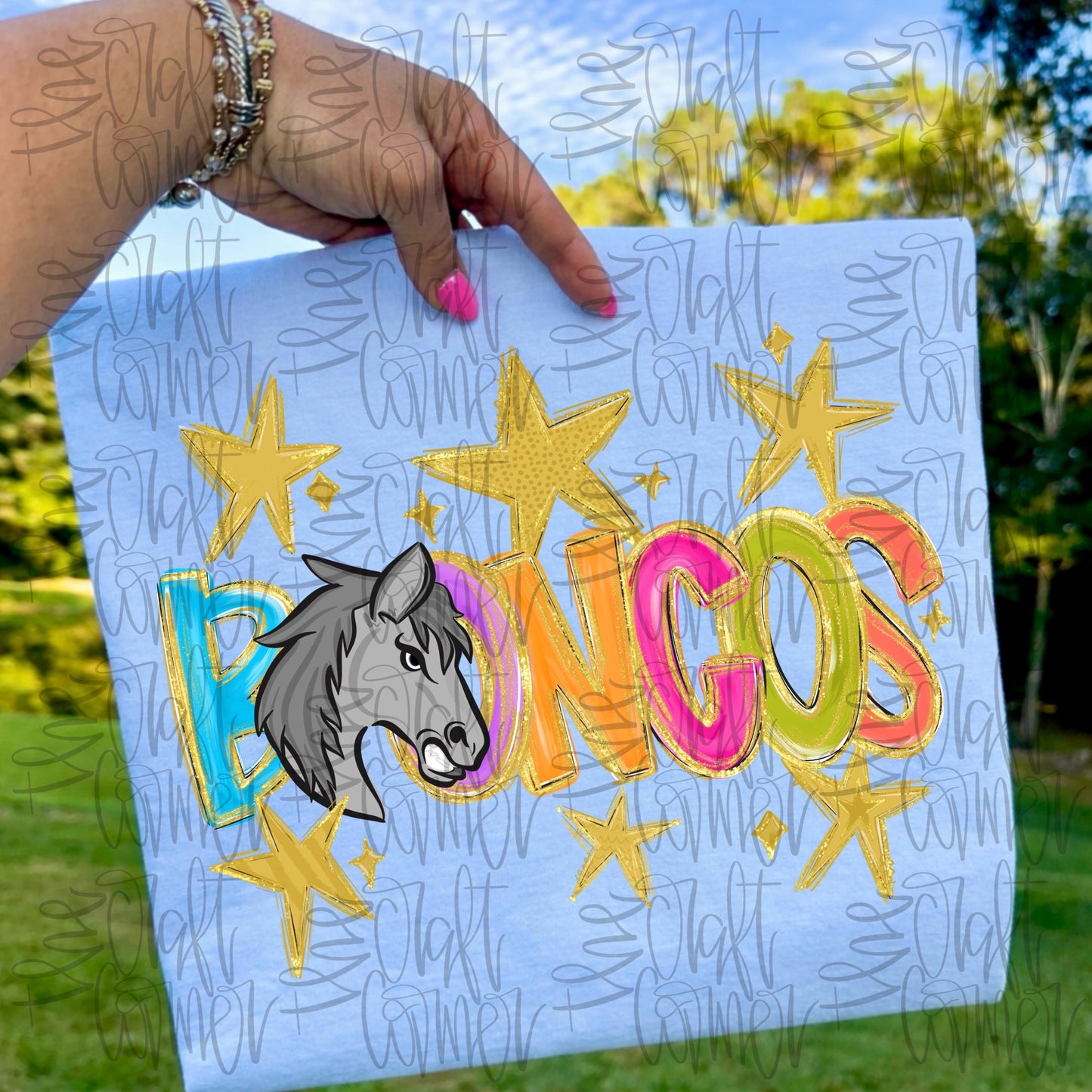 Broncos Mascot PNG, School Spirit PNG, Mascot PNG, Game Day Png, Preppy Png, Trendy Png, Preppy Team Spirit Png, Faux Glitter Png