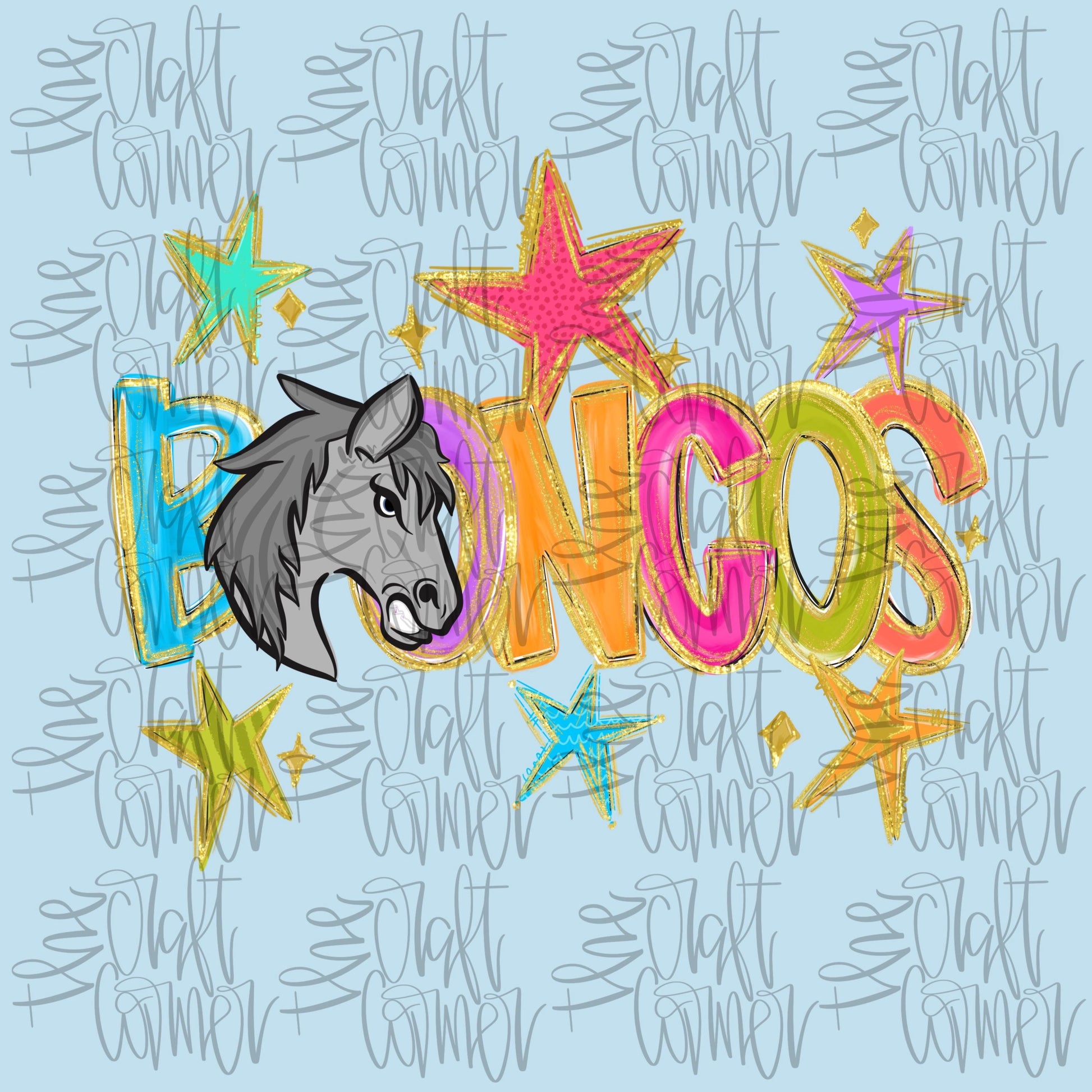 Broncos Mascot PNG, Preppy School Spirit PNG, Mascot PNG, Game Day Png, Preppy Png, Trendy Png, Preppy Team Spirit Png, Faux Glitter Png