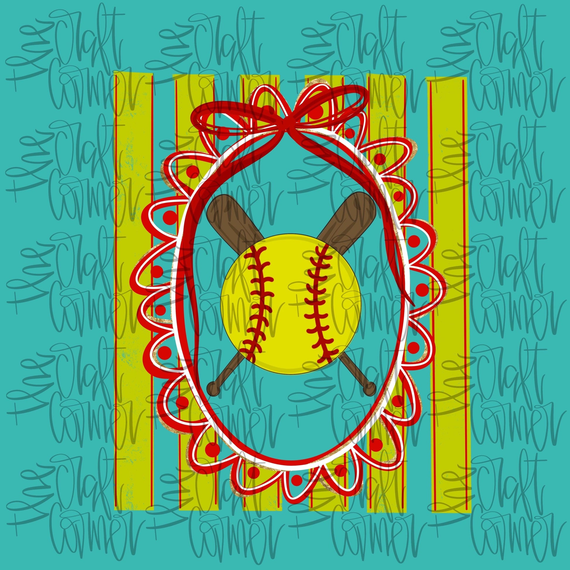 Softball PNG, Softball Coquette PNG, Play Ball PNG, Home Run Png, Sports Png, Crest Png, Preppy Png, Trendy Png, Girly Png, Athletic Png