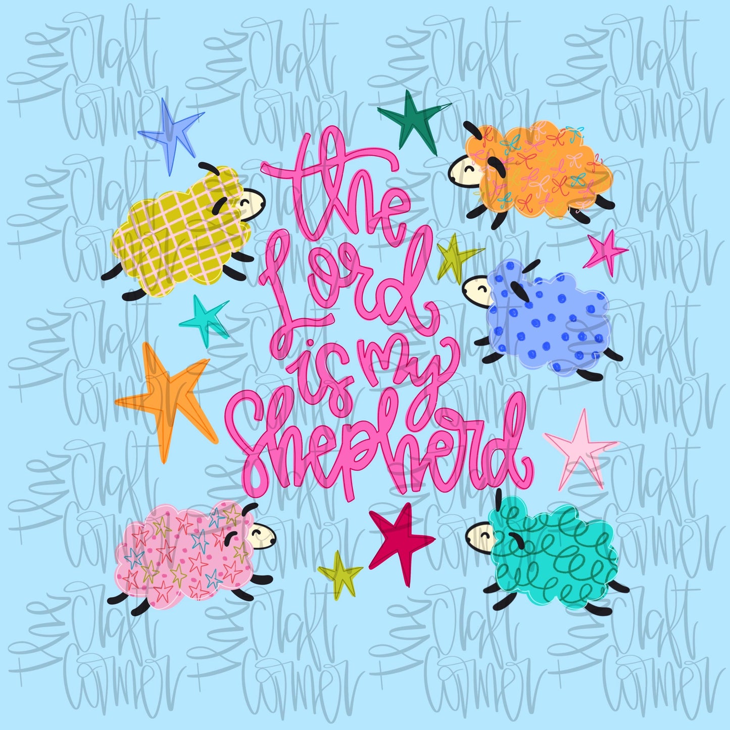 The Lord Is My Shepherd PNG, Biblical PNG, Gods Promises PNG, Religious Png, Jesus Png, Bible Story Png, Doodle Png, Mommy and Me Png