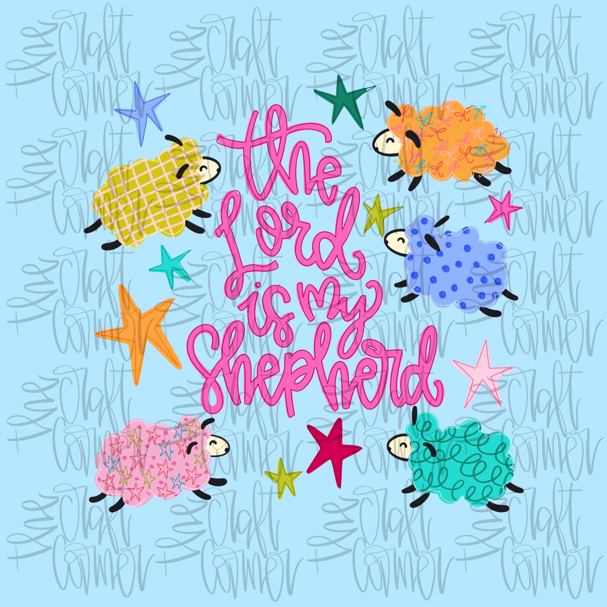 The Lord Is My Shepherd PNG, Biblical PNG, Gods Promises PNG, Religious Png, Jesus Png, Bible Story Png, Doodle Png, Mommy and Me Png