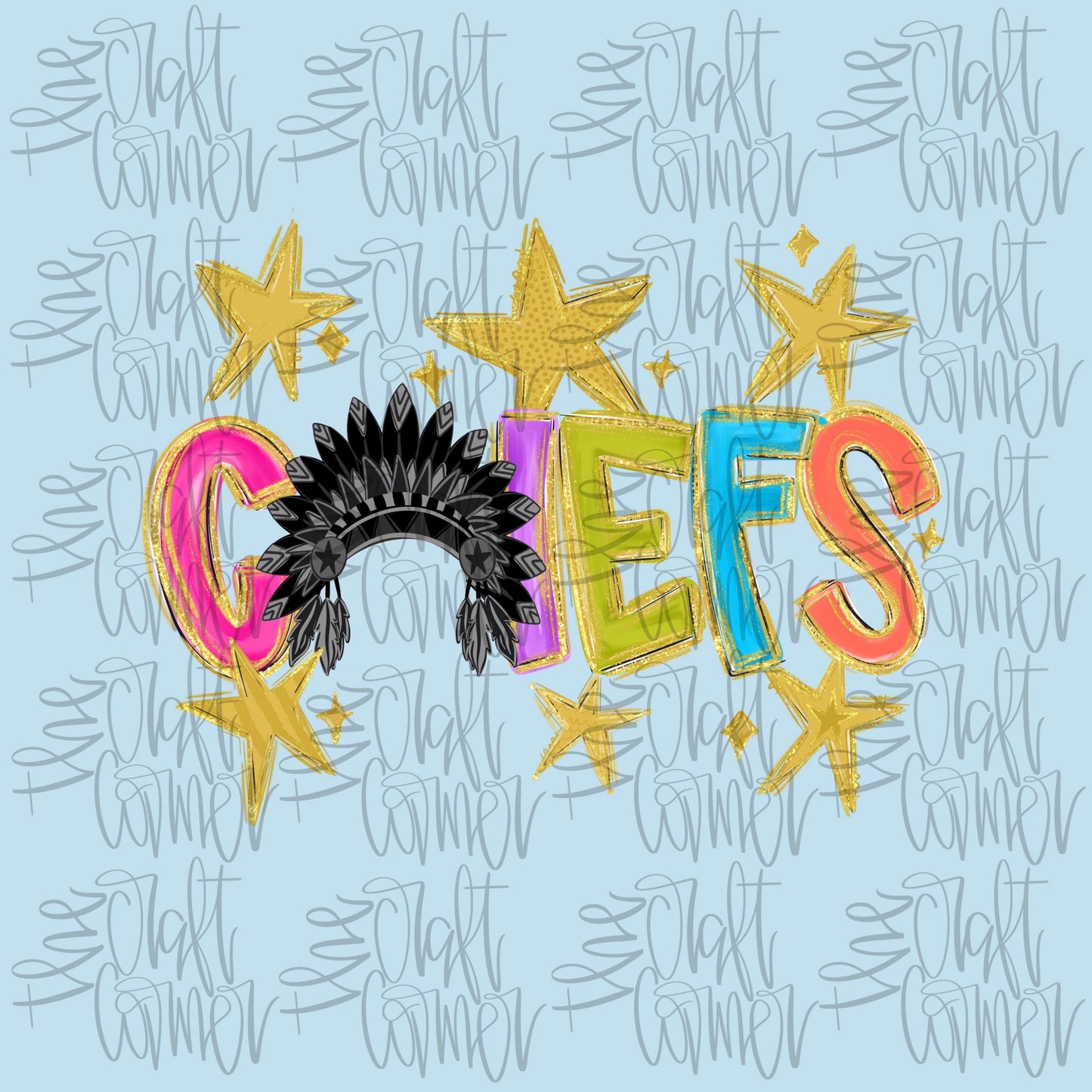 Chiefs Mascot PNG, School Spirit PNG, Mascot PNG, Game Day Png, Preppy Png, Trendy Png, Preppy Team Spirit Png, Faux Glitter Png