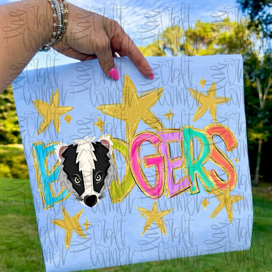 Badgers Mascot PNG, School Spirit PNG, Mascot PNG, Game Day Png, Preppy Png, Trendy Png, Preppy Team Spirit Png, Faux Glitter Png