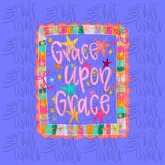 Grace Upon Grace PNG, Grace PNG, Inspirational PNG, Girly Vibes Png, Spring Png, Coquette Png, Trendy Png, Hand Lettered Png, Boutique Png