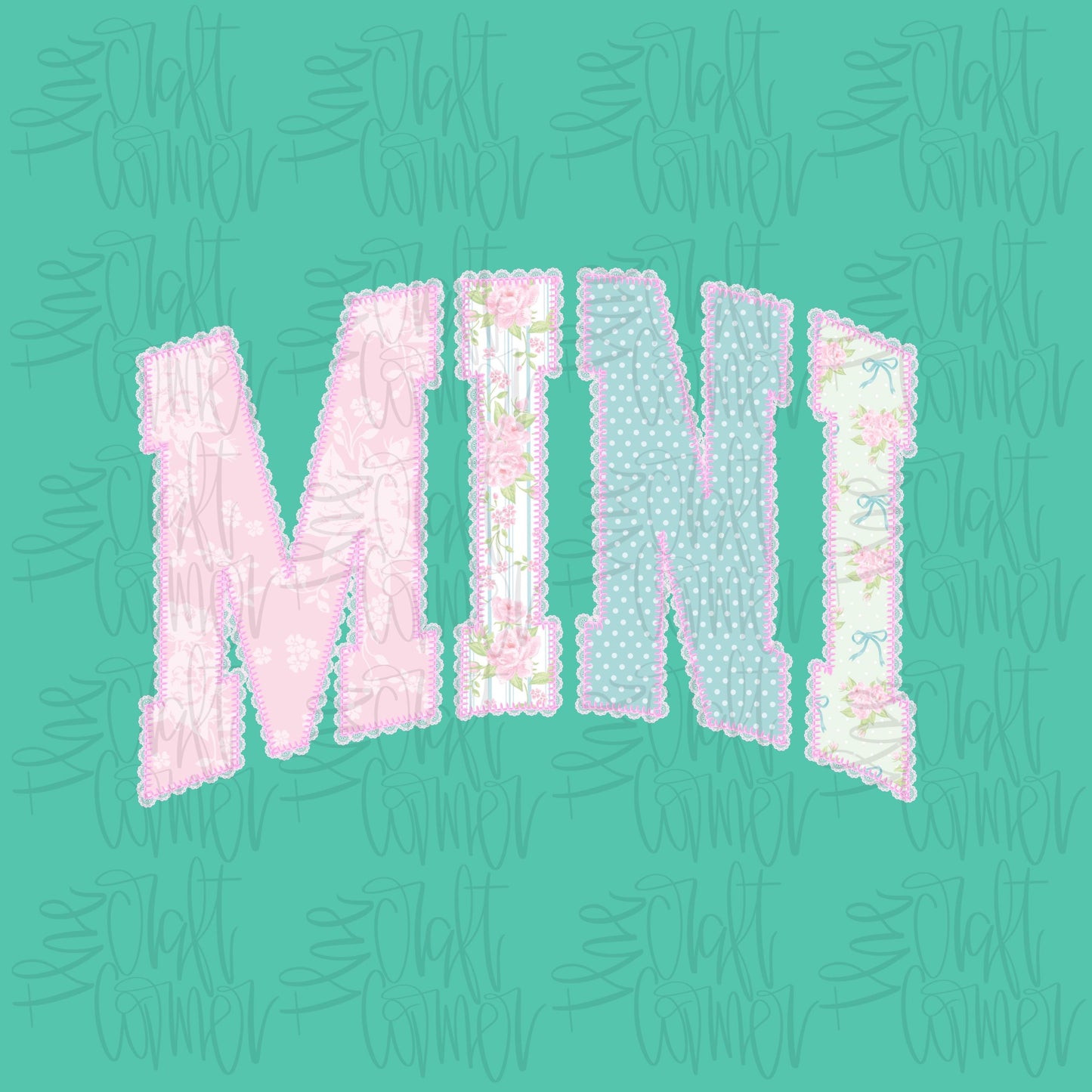 Mini PNG, Toddler PNG, Dainty PNG, Lace Png, Girly Png, Grandmillennial Png, Doodle Png, Preppy Floral Png, Mommy and Me Png, Mama Png