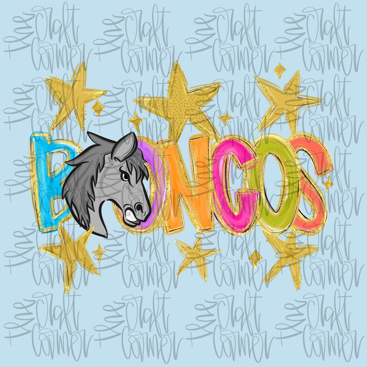 Broncos Mascot PNG, School Spirit PNG, Mascot PNG, Game Day Png, Preppy Png, Trendy Png, Preppy Team Spirit Png, Faux Glitter Png