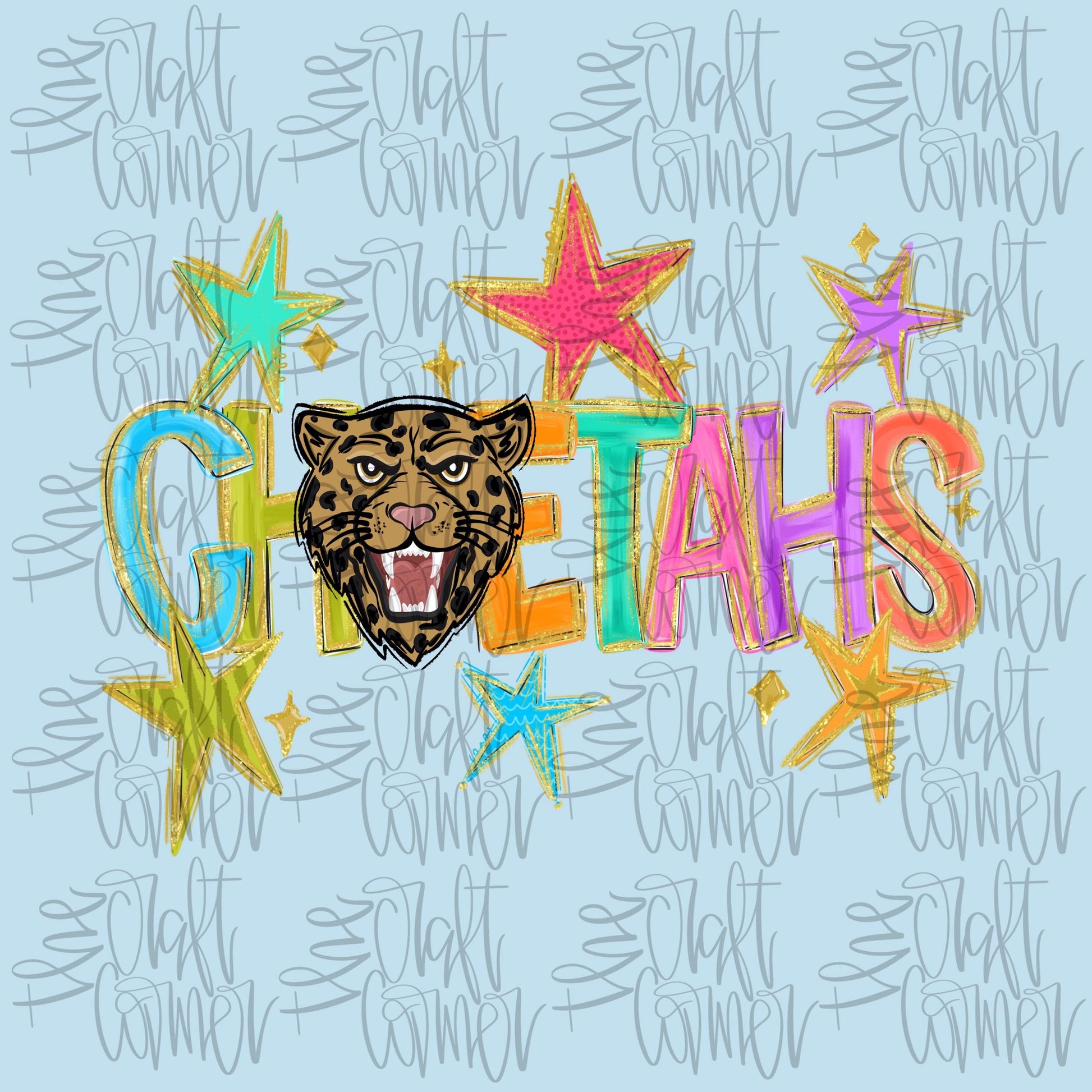Cheetahs Mascot PNG, Preppy School Spirit PNG, Mascot PNG, Game Day Png, Preppy Png, Trendy Png, Preppy Team Spirit Png, Faux Glitter Png