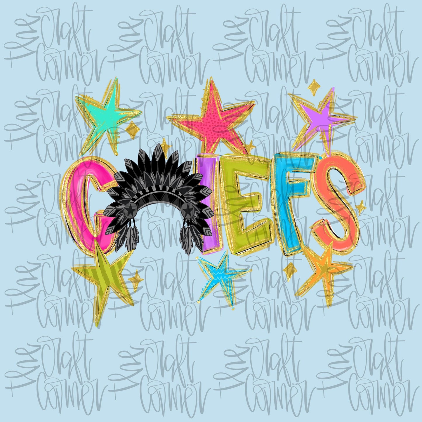 Chiefs Mascot PNG, Preppy School Spirit PNG, Mascot PNG, Game Day Png, Preppy Png, Trendy Png, Preppy Team Spirit Png, Faux Glitter Png
