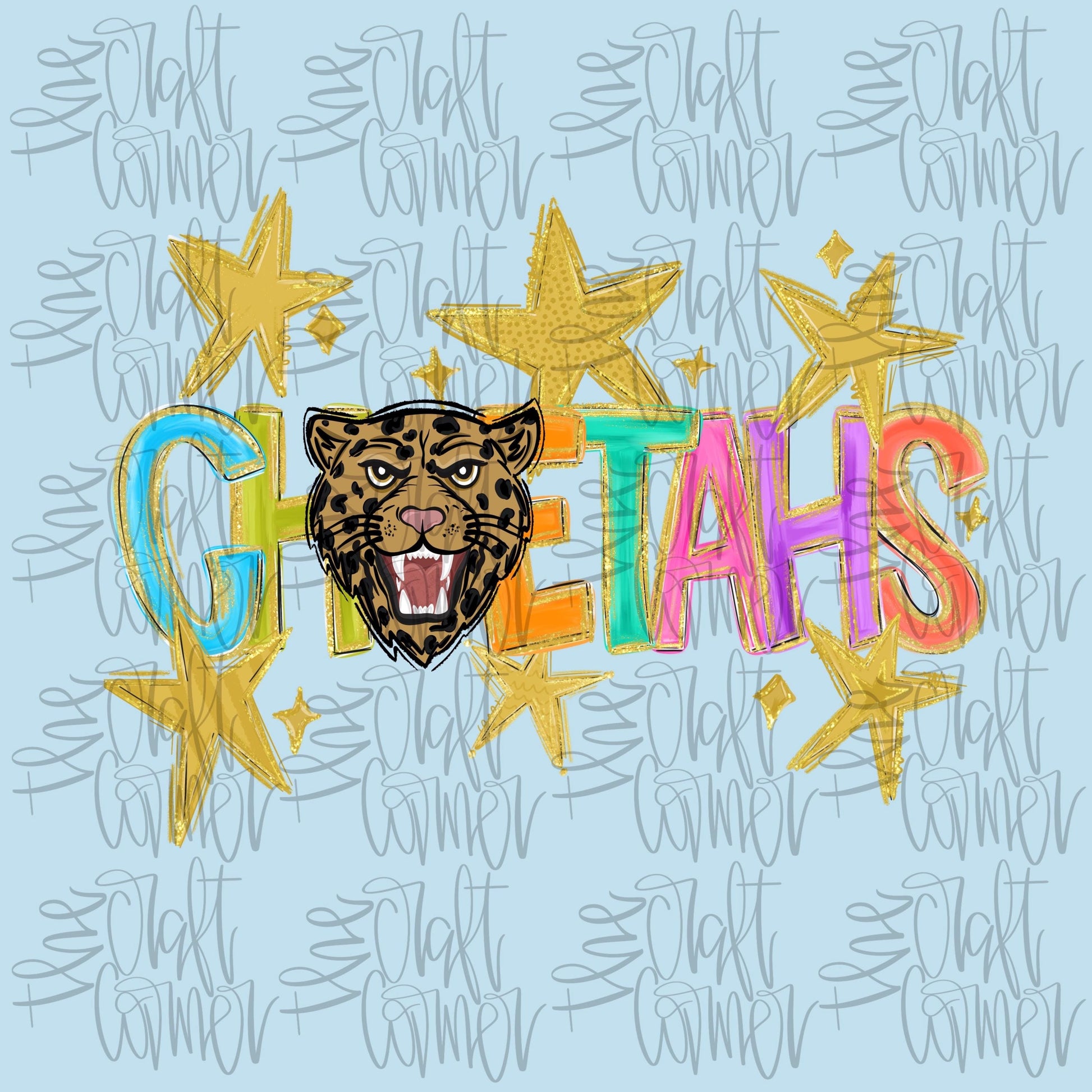 Cheetahs Mascot PNG, School Spirit PNG, Mascot PNG, Game Day Png, Preppy Png, Trendy Png, Preppy Team Spirit Png, Faux Glitter Png