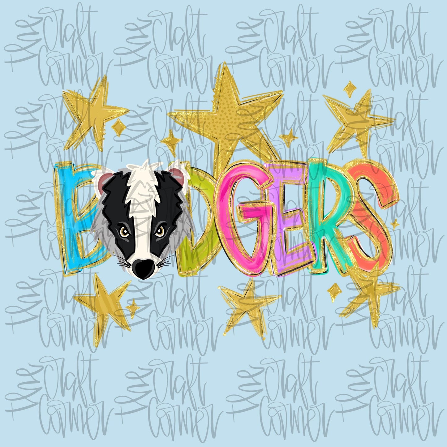 Badgers Mascot PNG, School Spirit PNG, Mascot PNG, Game Day Png, Preppy Png, Trendy Png, Preppy Team Spirit Png, Faux Glitter Png