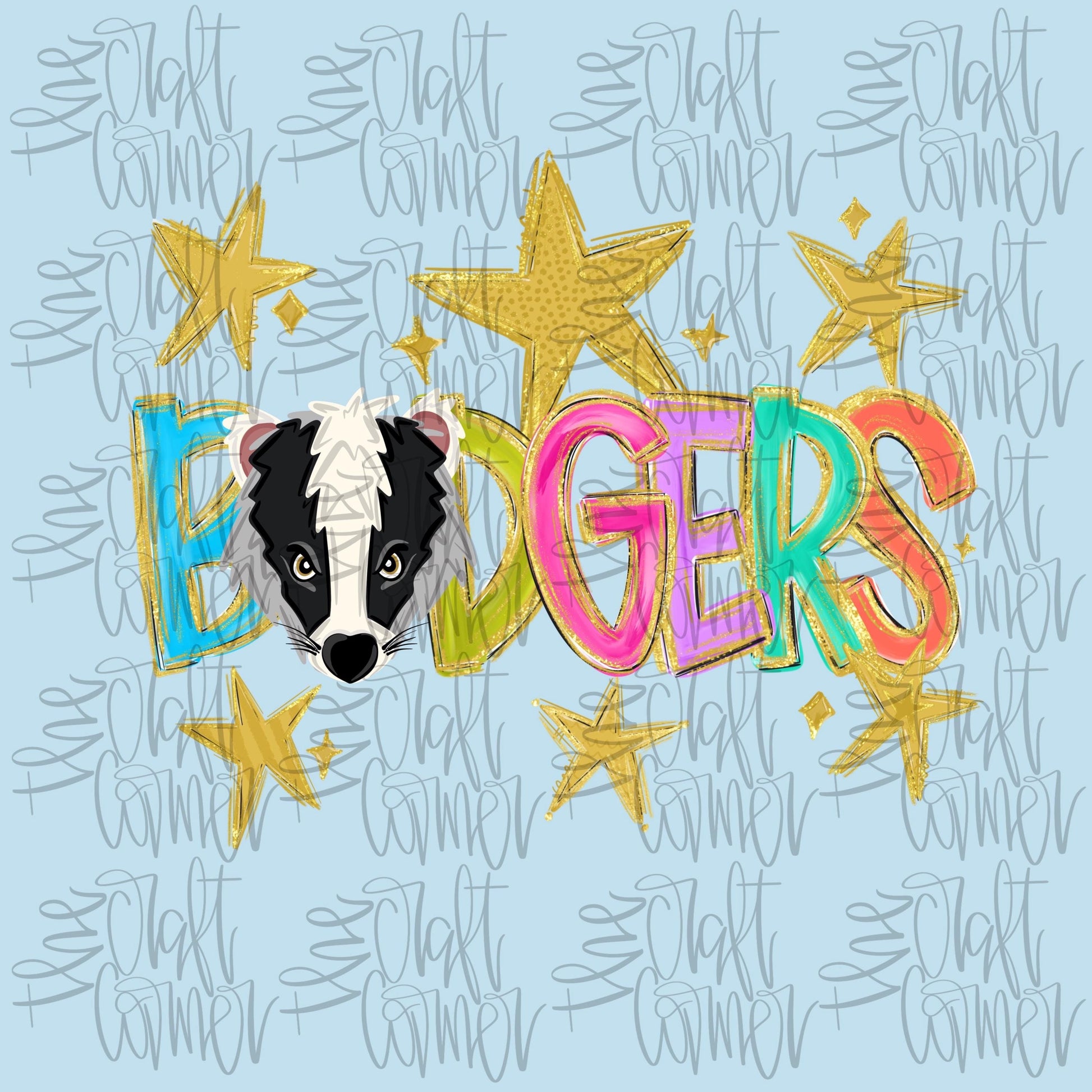 Badgers Mascot PNG, School Spirit PNG, Mascot PNG, Game Day Png, Preppy Png, Trendy Png, Preppy Team Spirit Png, Faux Glitter Png