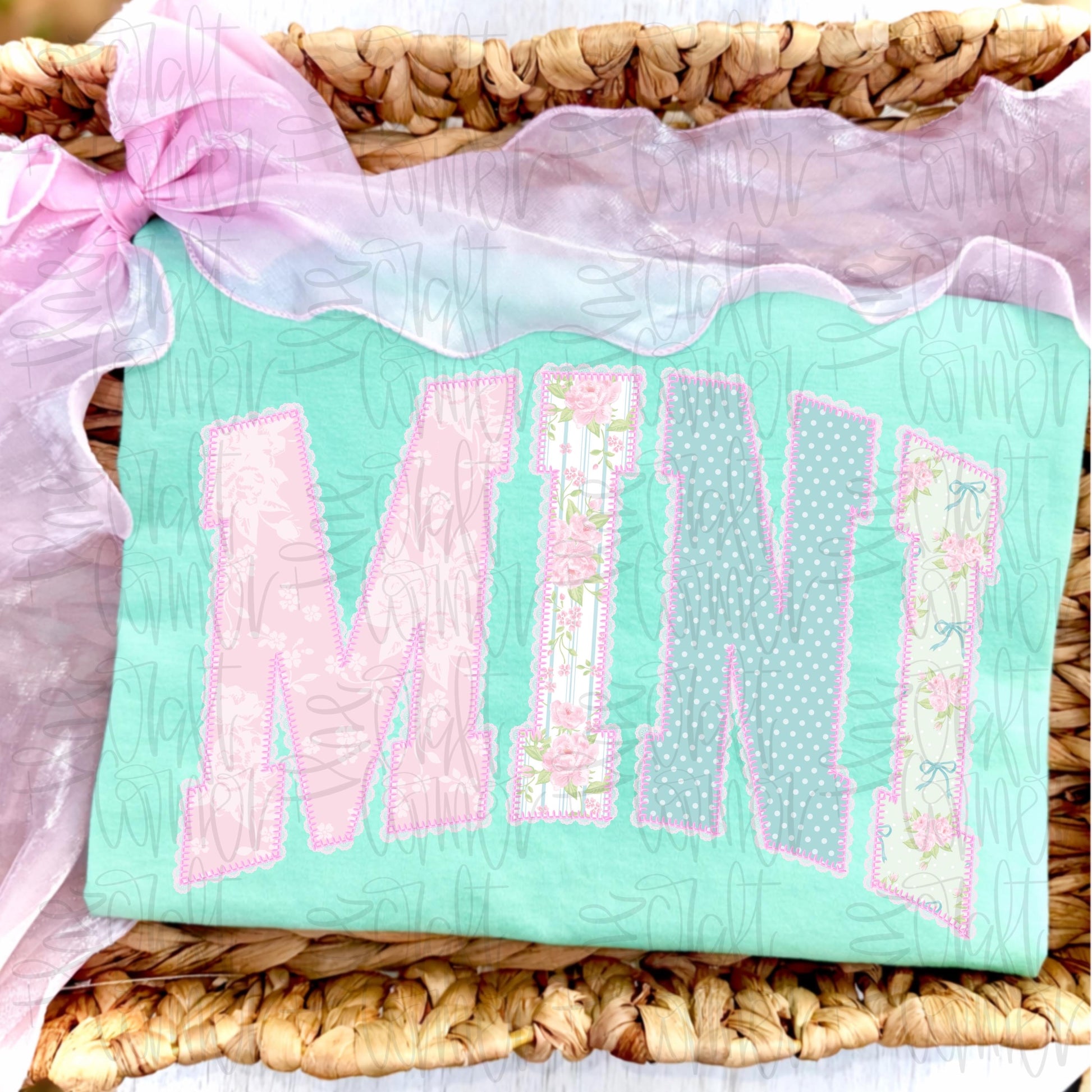 Mini PNG, Toddler PNG, Dainty PNG, Lace Png, Girly Png, Grandmillennial Png, Doodle Png, Preppy Floral Png, Mommy and Me Png, Mama Png