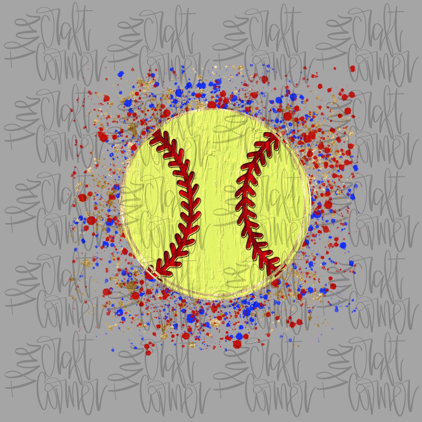 Softball PNG, Softball Splatter PNG, Ball Field PNG, Game Day Png, Realistic Paint Png, Brushstroke Png, Sports Png, Faux Glitter Png