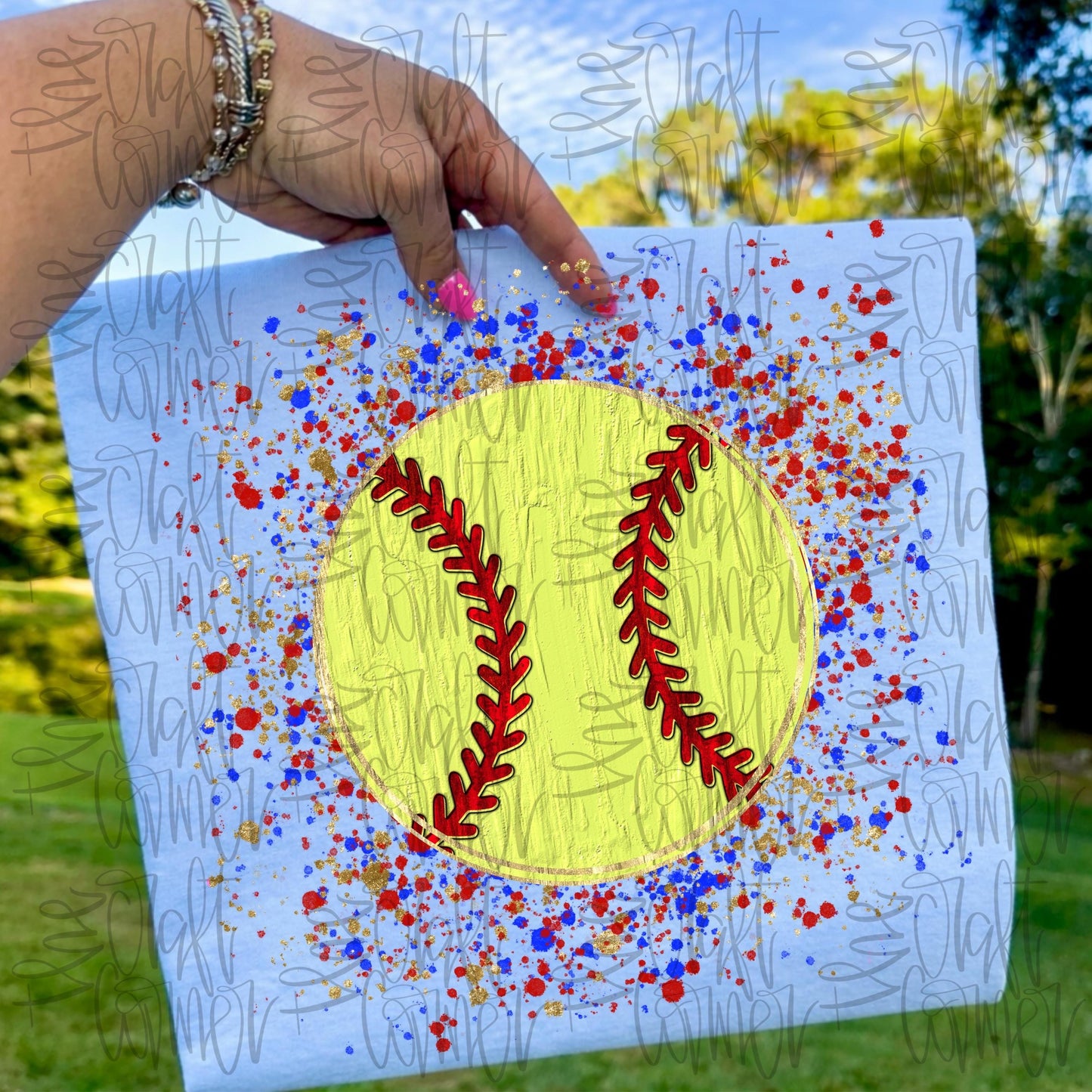 Softball PNG, Softball Splatter PNG, Ball Field PNG, Game Day Png, Realistic Paint Png, Brushstroke Png, Sports Png, Faux Glitter Png