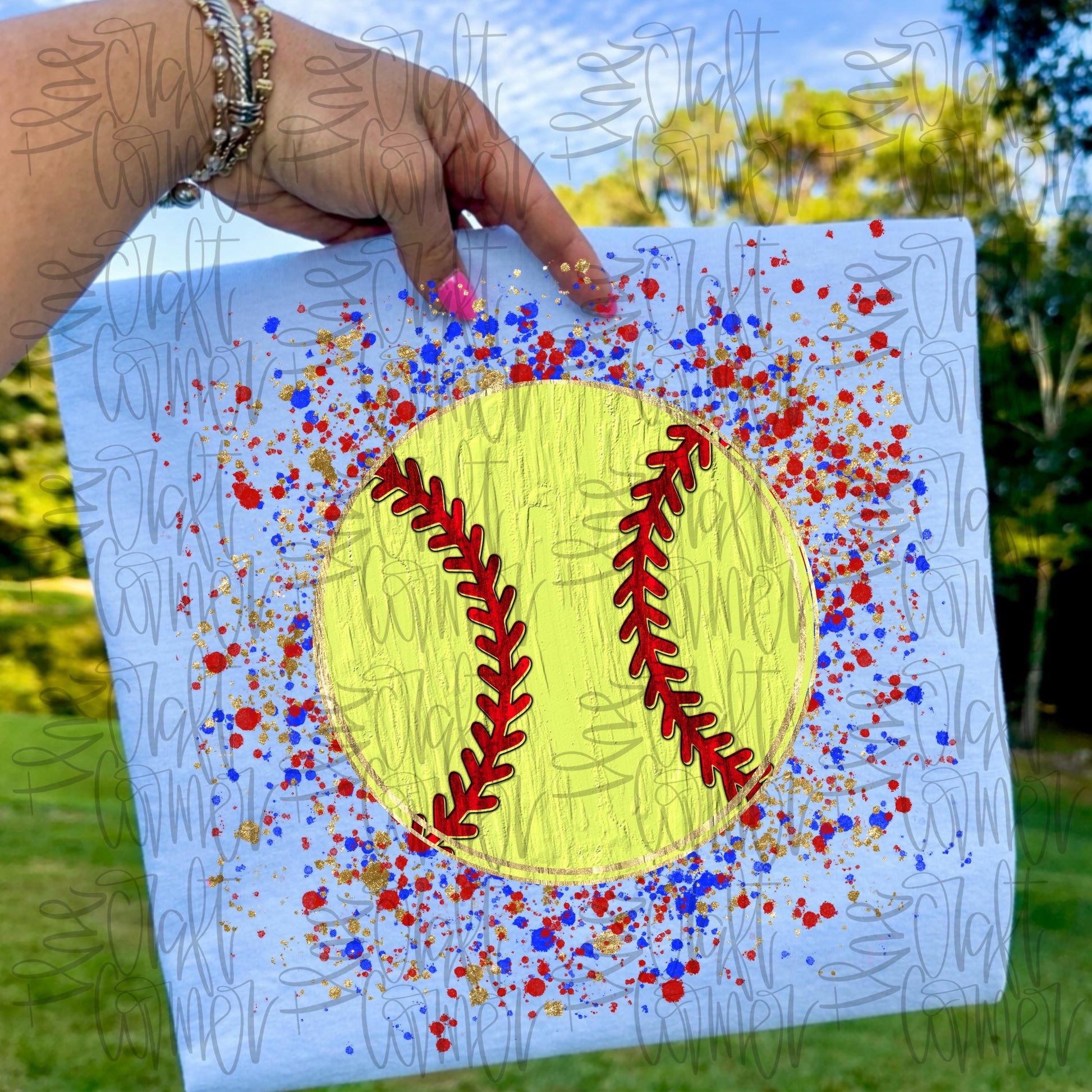 Softball PNG, Softball Splatter PNG, Ball Field PNG, Game Day Png, Realistic Paint Png, Brushstroke Png, Sports Png, Faux Glitter Png