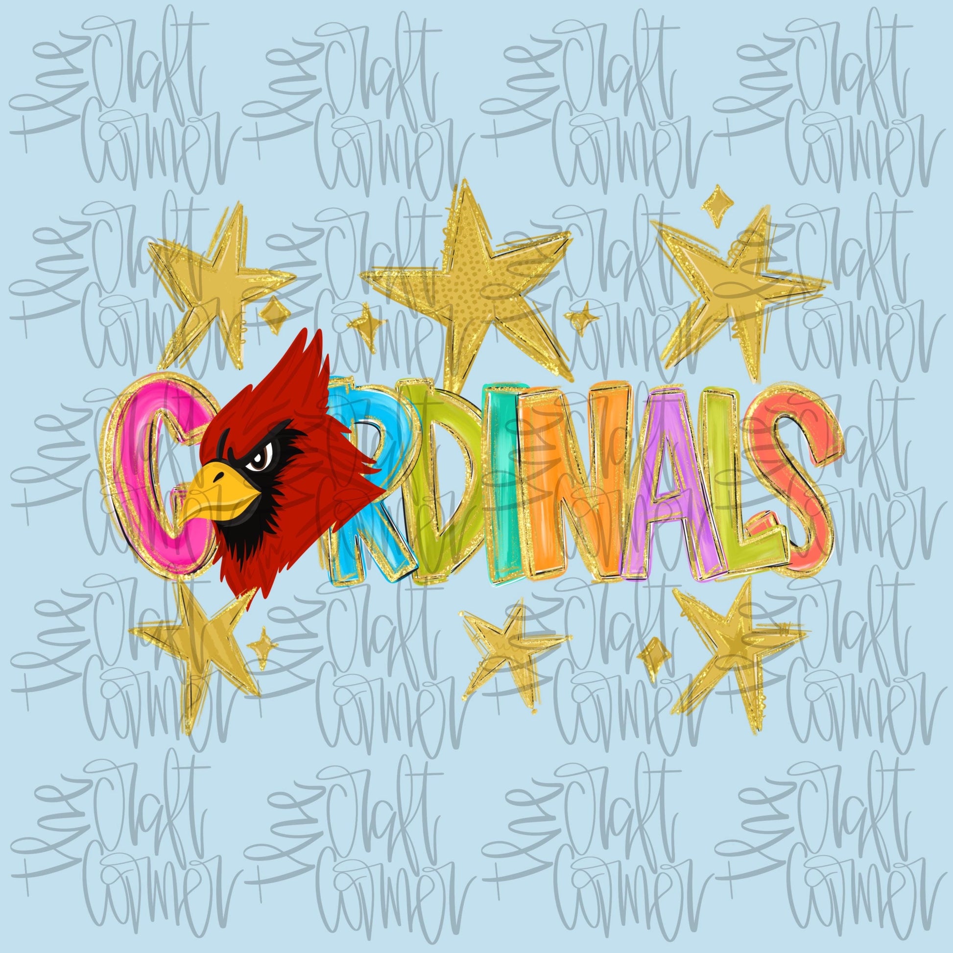 Cardinals Mascot PNG, School Spirit PNG, Mascot PNG, Game Day Png, Preppy Png, Trendy Png, Preppy Team Spirit Png, Faux Glitter Png