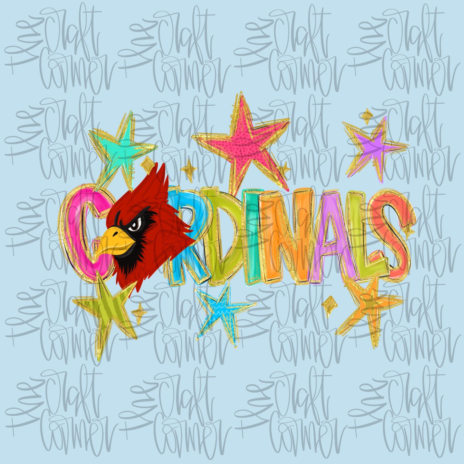 Cardinals Mascot PNG, Preppy School Spirit PNG, Mascot PNG, Game Day Png, Preppy Png, Trendy Png, Preppy Team Spirit Png, Faux Glitter Png