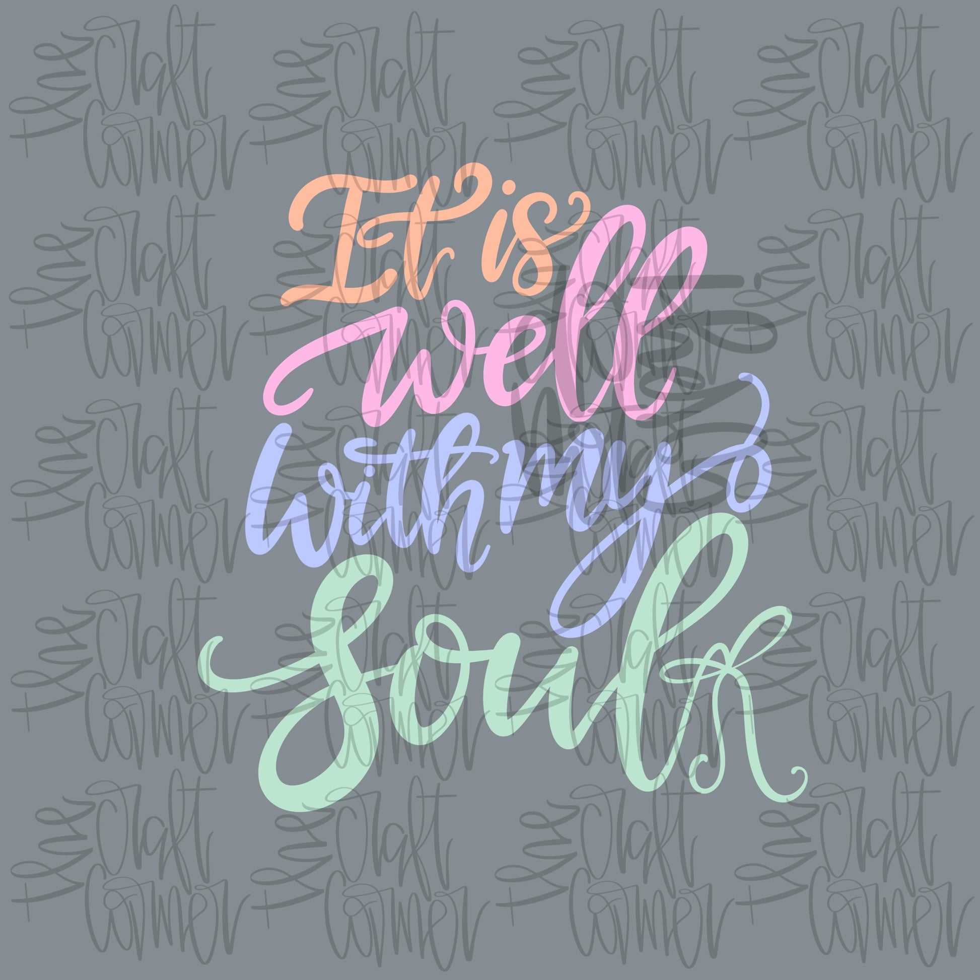It Is Well With My Soul PNG, Faith PNG, Religious PNG, Whimsy Png, Girly Png, Dainty Png, Coquette Png, Love Like Jesus Png, Hand Lettered