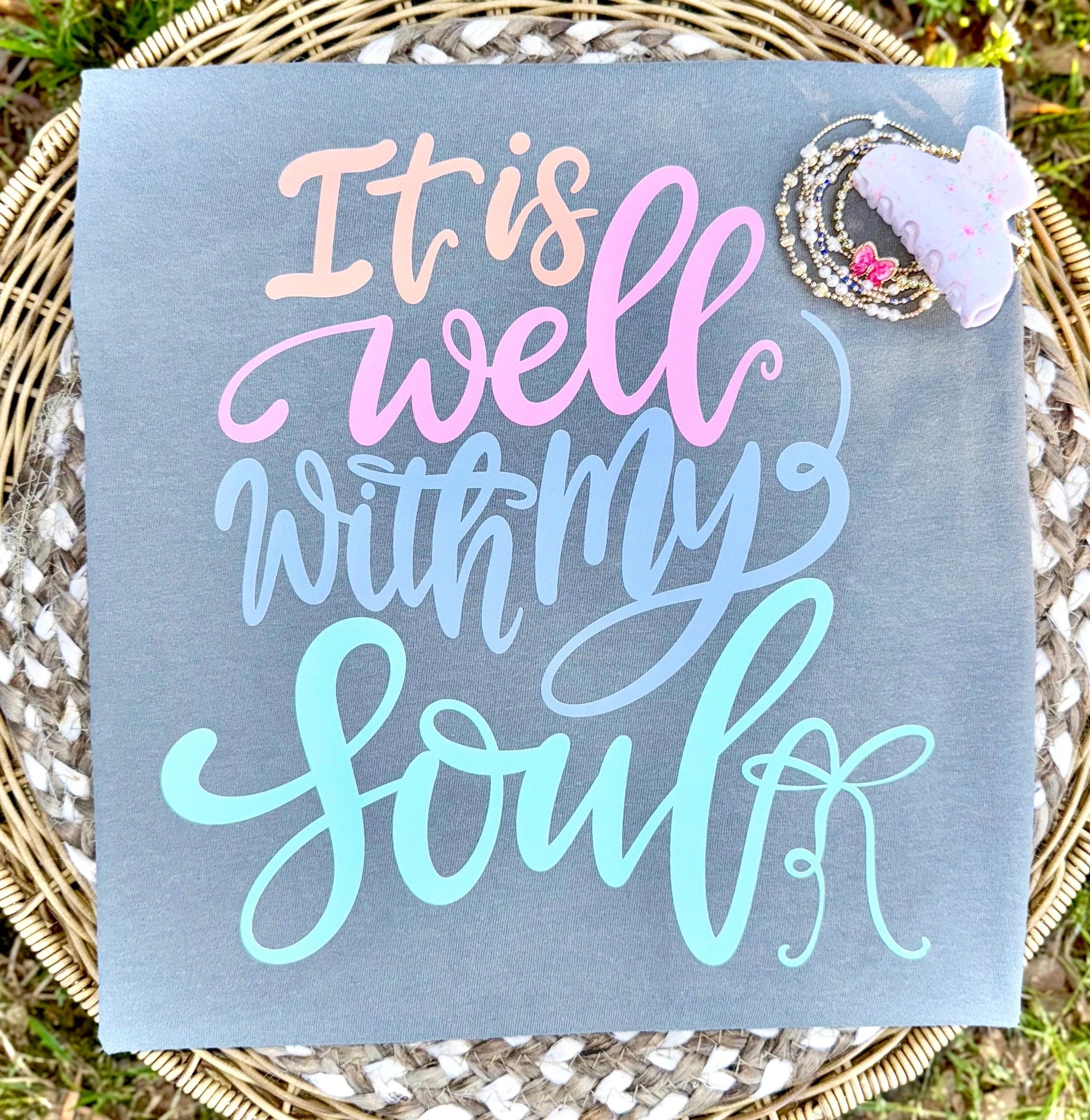 It Is Well With My Soul PNG, Faith PNG, Religious PNG, Whimsy Png, Girly Png, Dainty Png, Coquette Png, Love Like Jesus Png, Hand Lettered