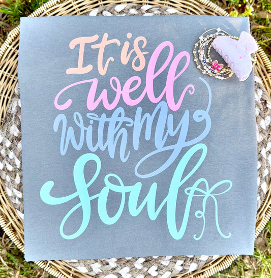 It Is Well With My Soul PNG, Faith PNG, Religious PNG, Whimsy Png, Girly Png, Dainty Png, Coquette Png, Love Like Jesus Png, Hand Lettered