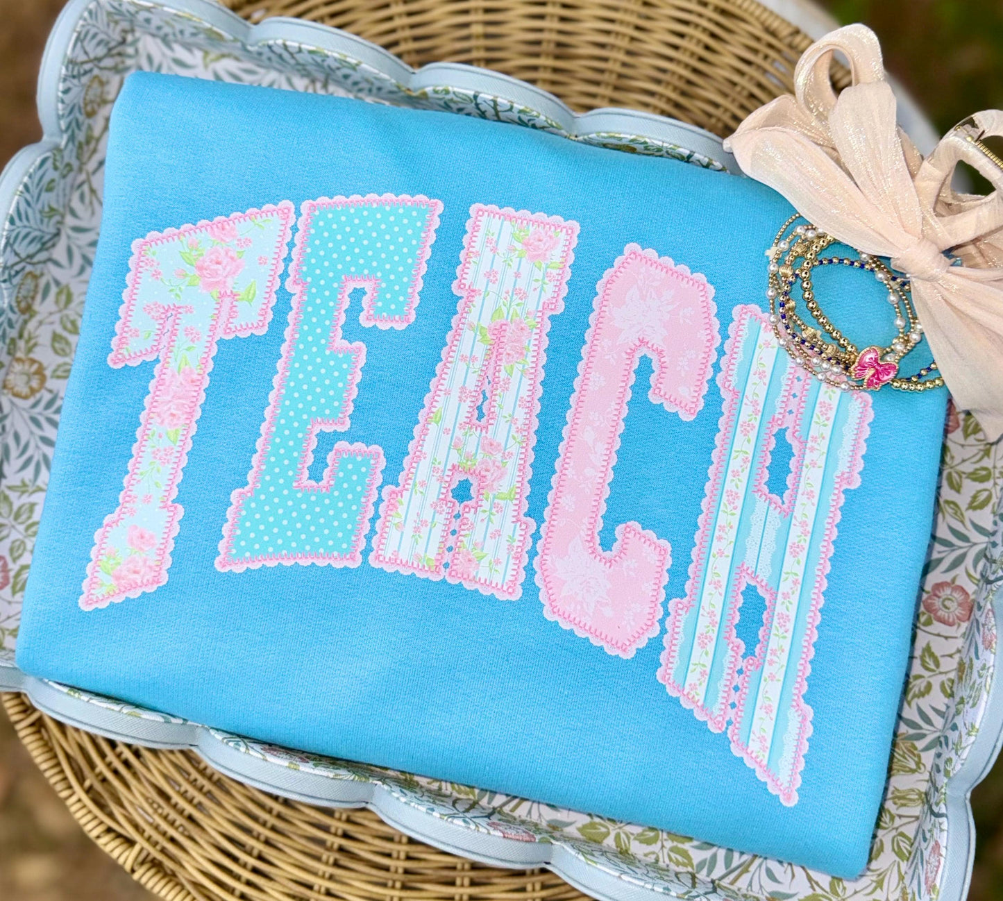 Teach PNG, Teacher PNG, Dainty PNG, Lace Png, Girly Png, Grandmillennial Png, Doodle Png, Preppy Floral Png, School Png