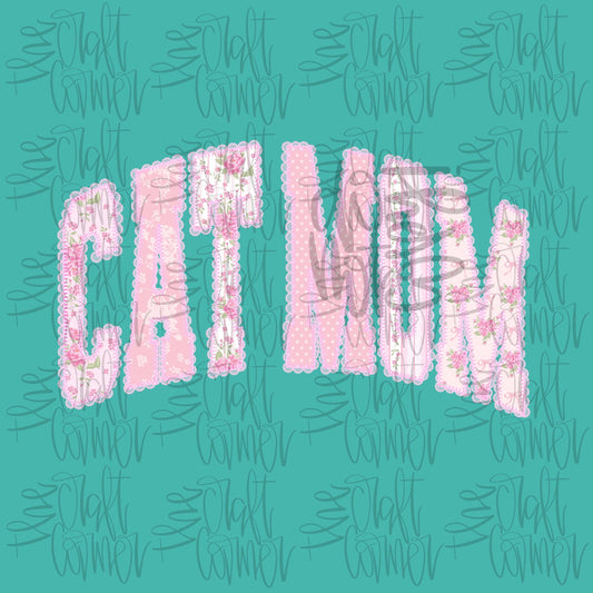 Cat Mom PNG, Mom PNG, Dainty PNG, Lace Png, Girly Png, Grandmillennial Png, Doodle Png, Preppy Floral Png, Mommy and Me Png, Mothers Day Png