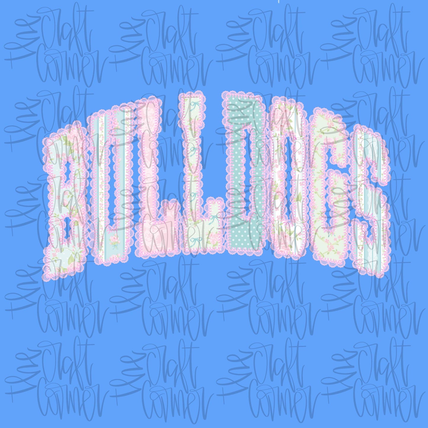 Bulldogs PNG, Mascot PNG, Dainty PNG, Lace Png, Girly Png, School Spirit Png, Grandmillennial Png, Doodle Png, Preppy Floral Png, Trendy