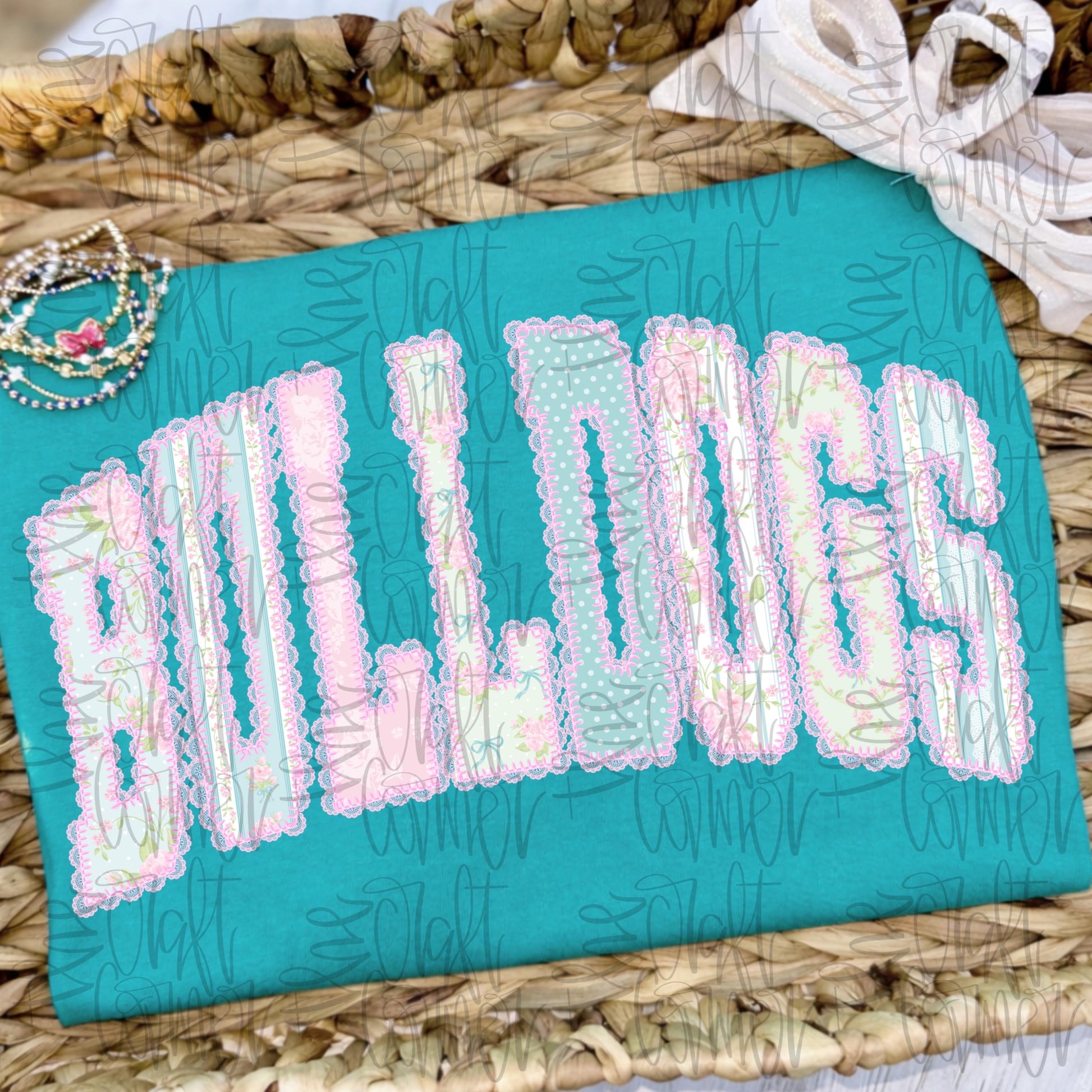 Bulldogs PNG, Mascot PNG, Dainty PNG, Lace Png, Girly Png, School Spirit Png, Grandmillennial Png, Doodle Png, Preppy Floral Png, Trendy