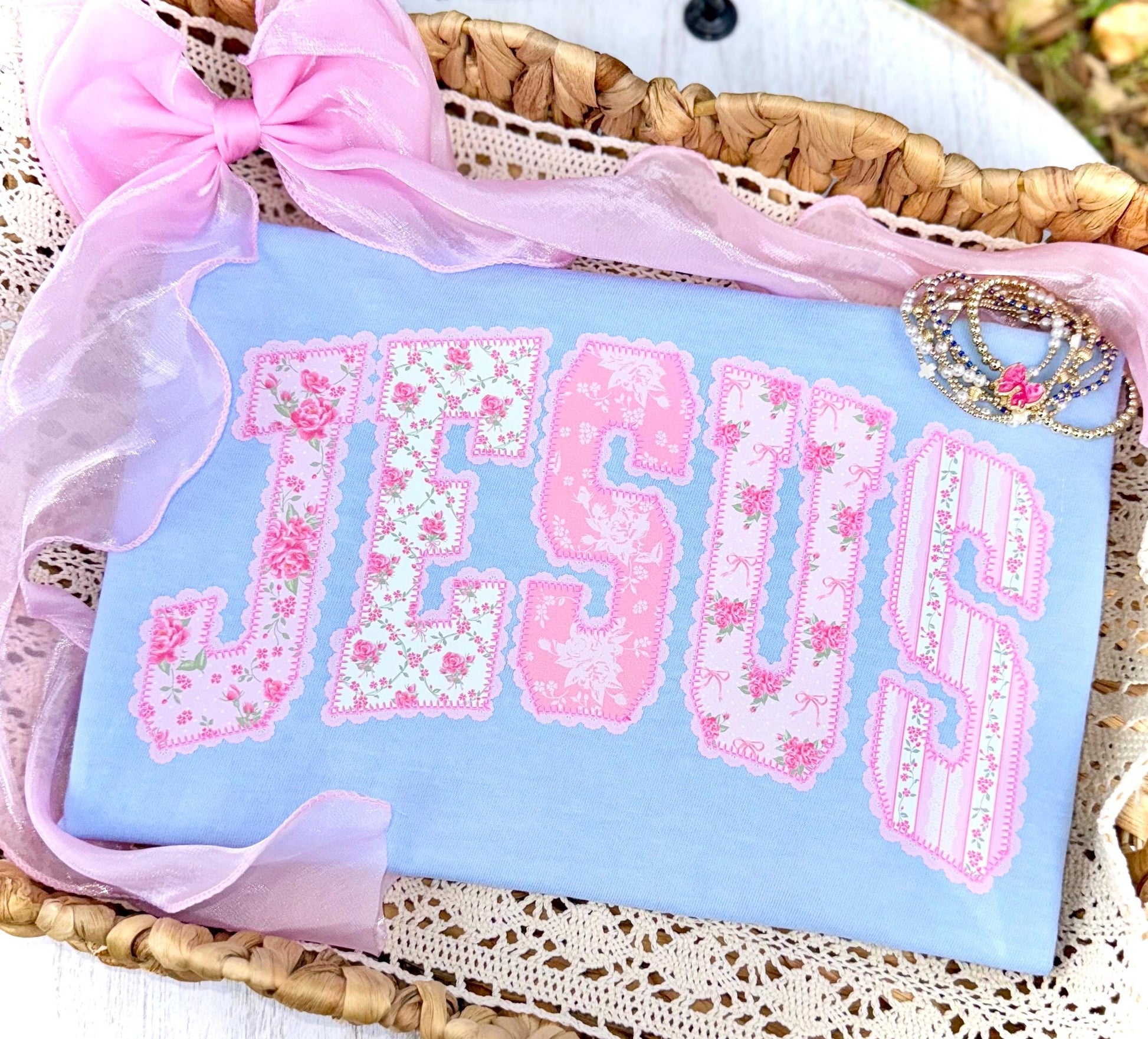 Jesus PNG, Biblical PNG, Dainty PNG, Religious Png, Floral Png, Grandmillennial Png, Doodle Png, Lace Png, Preppy Floral Png, Girly Png