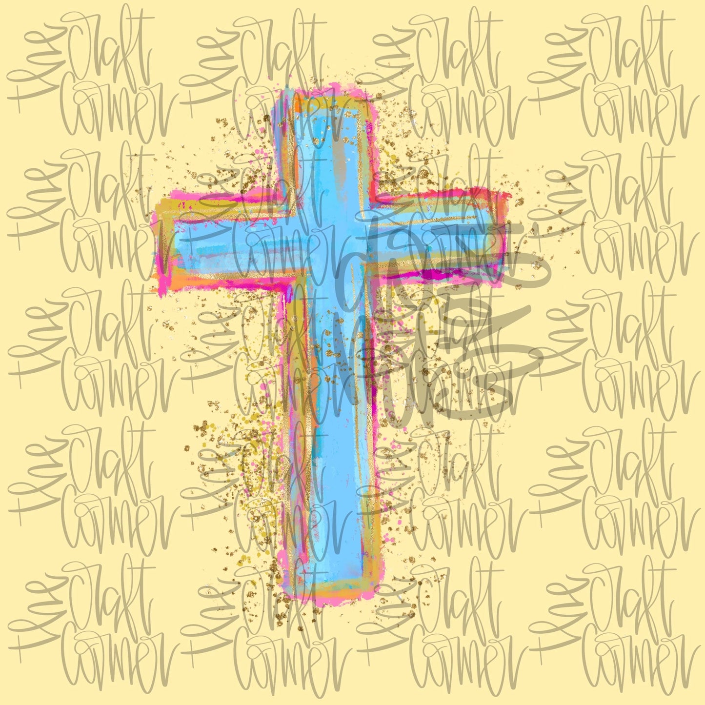 Cross PNG, Jesus PNG, Religious PNG, Risen Png, Watercolor Cross Png, Brushstroke Png, Faux Flitter Cross Png, Preppy Painted Cross Png