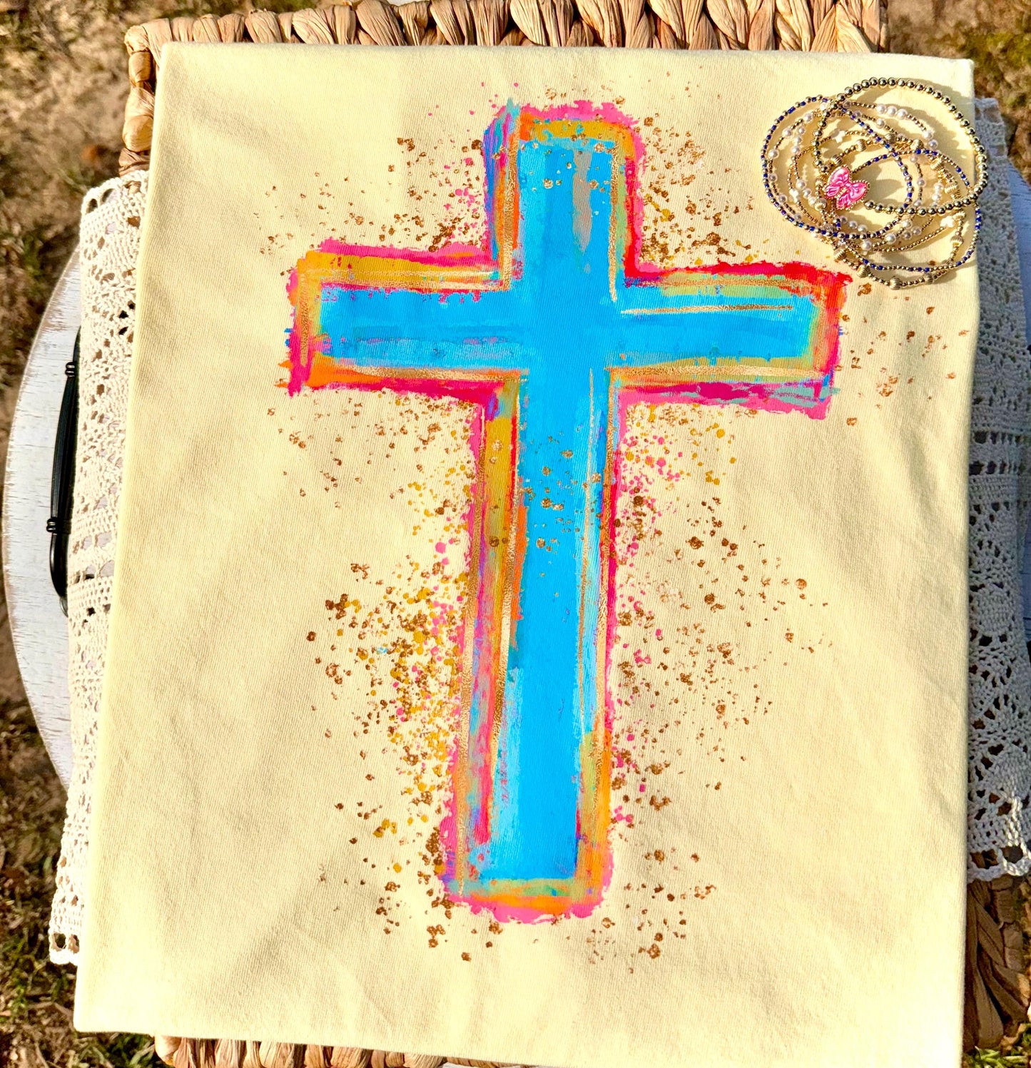 Cross PNG, Jesus PNG, Religious PNG, Risen Png, Watercolor Cross Png, Brushstroke Png, Faux Flitter Cross Png, Preppy Painted Cross Png
