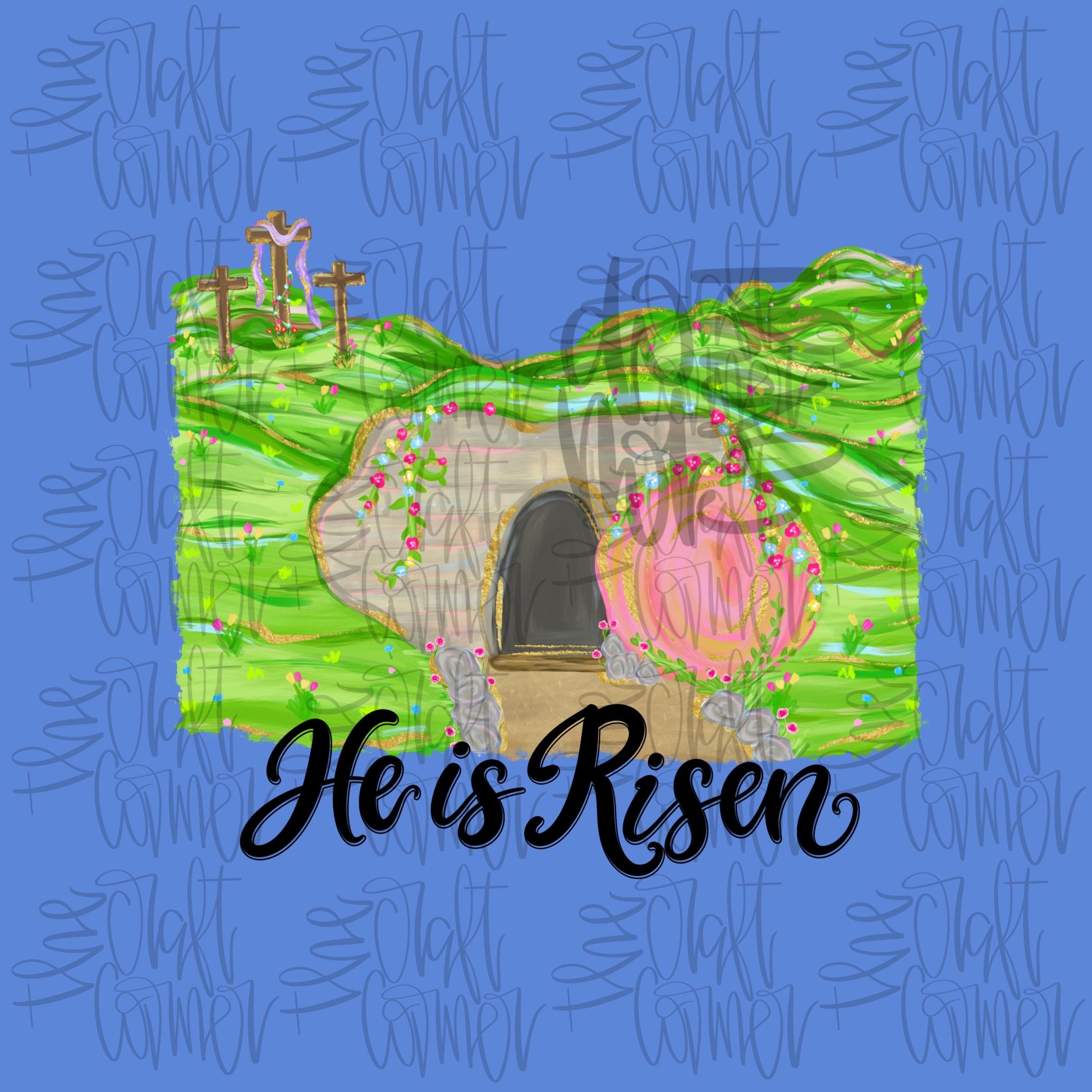 Easter PNG, He Is Risen PNG, Watercolor PNG, Easter Story Png, Biblical Png, Jesus Tomb Png, Religious Png, Faith Png, Preppy Png